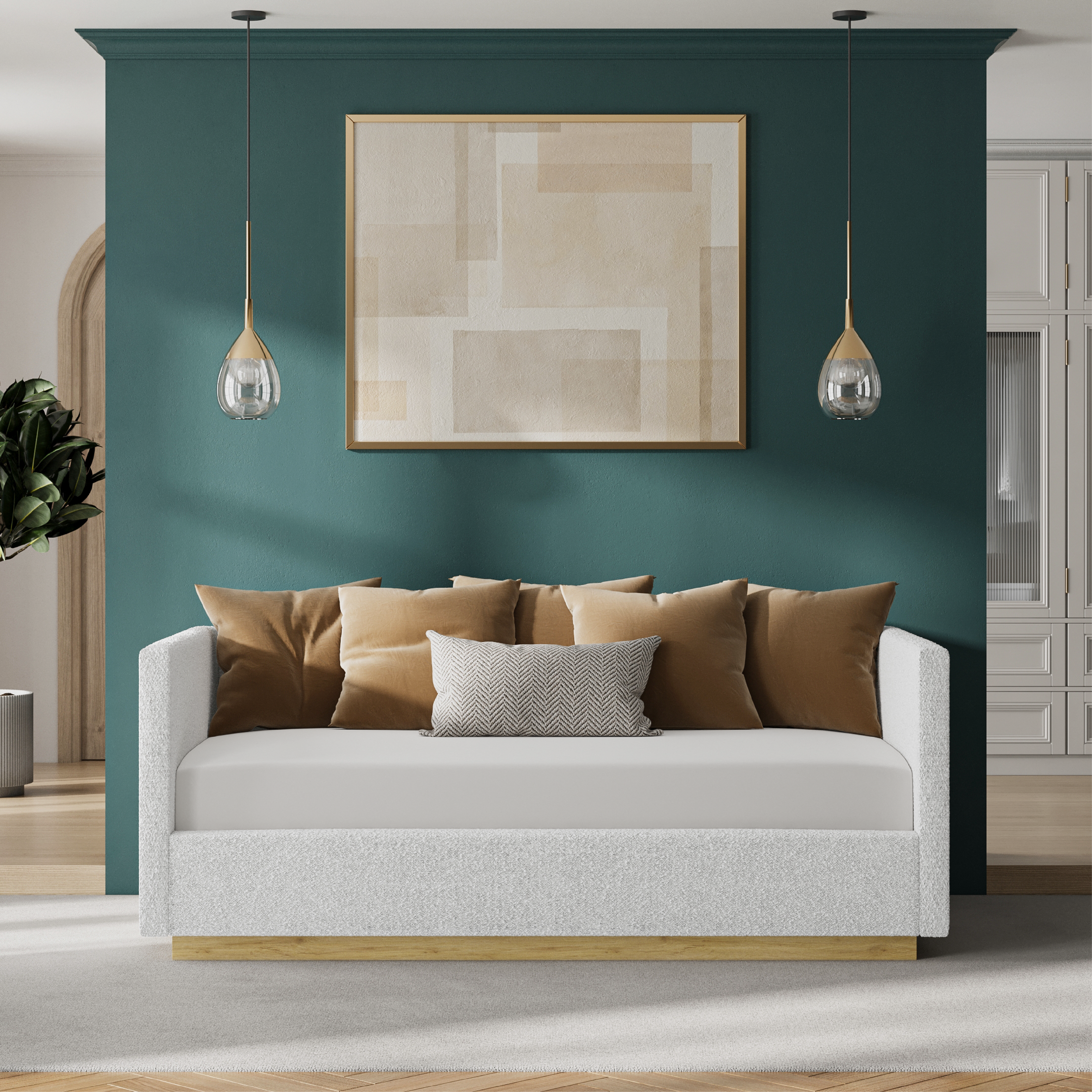 Nora Floating Boucle Twin Daybed