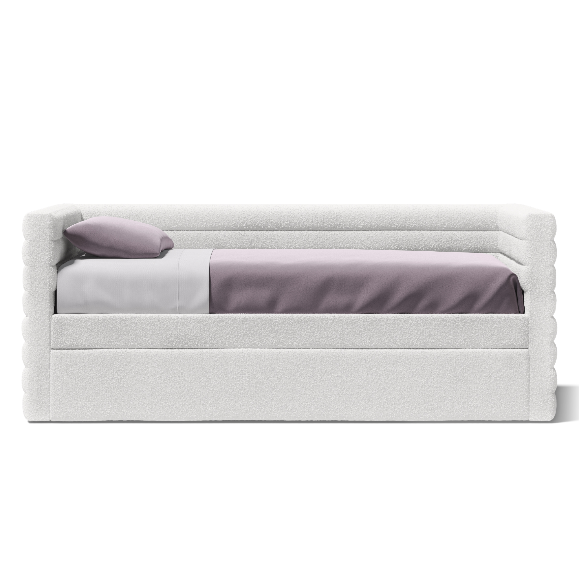 Ripple Cream Boucle Daybed with Trundle