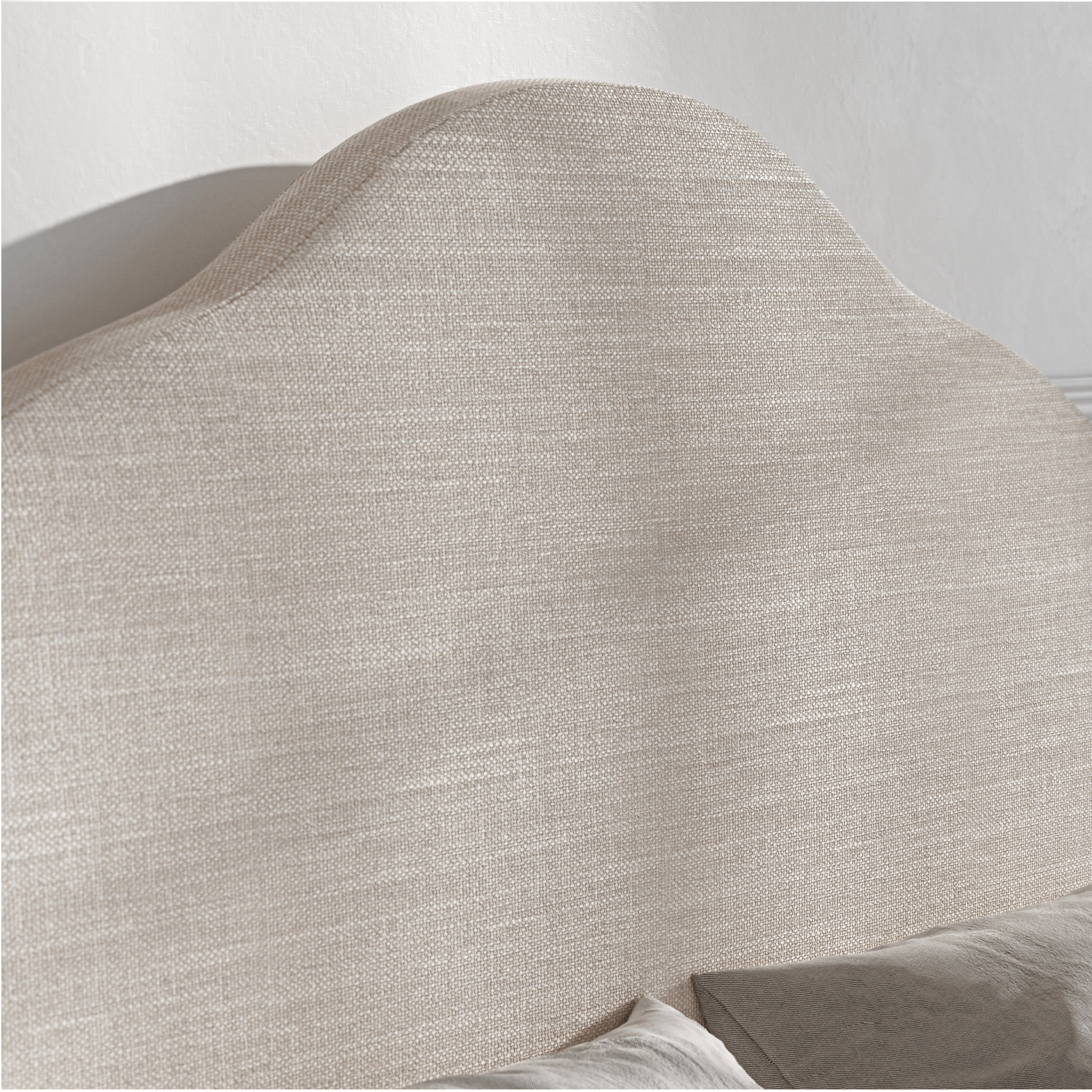 Ezra Queen Camelback Wing Bed Natural