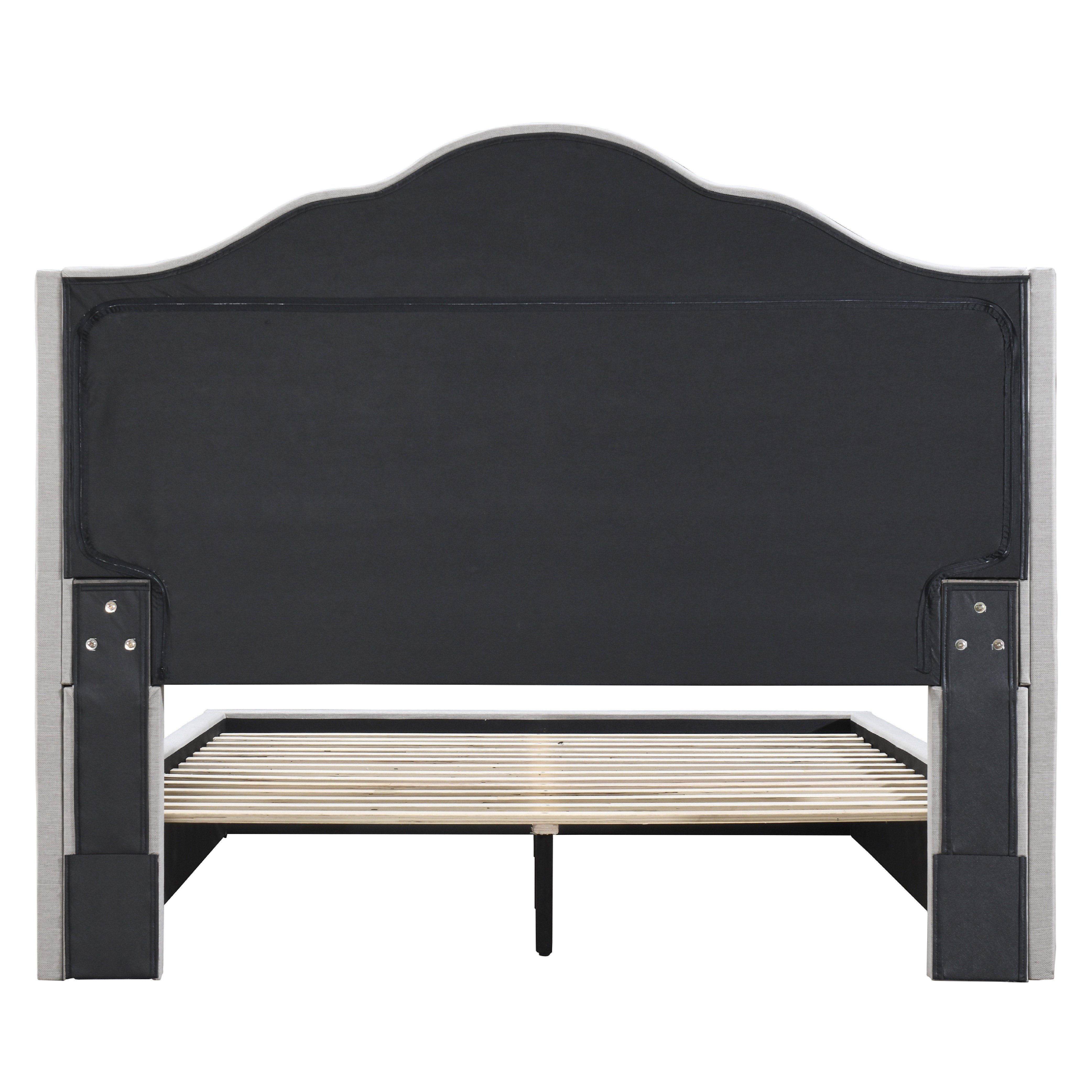 Ezra Queen Camelback Wing Bed Natural