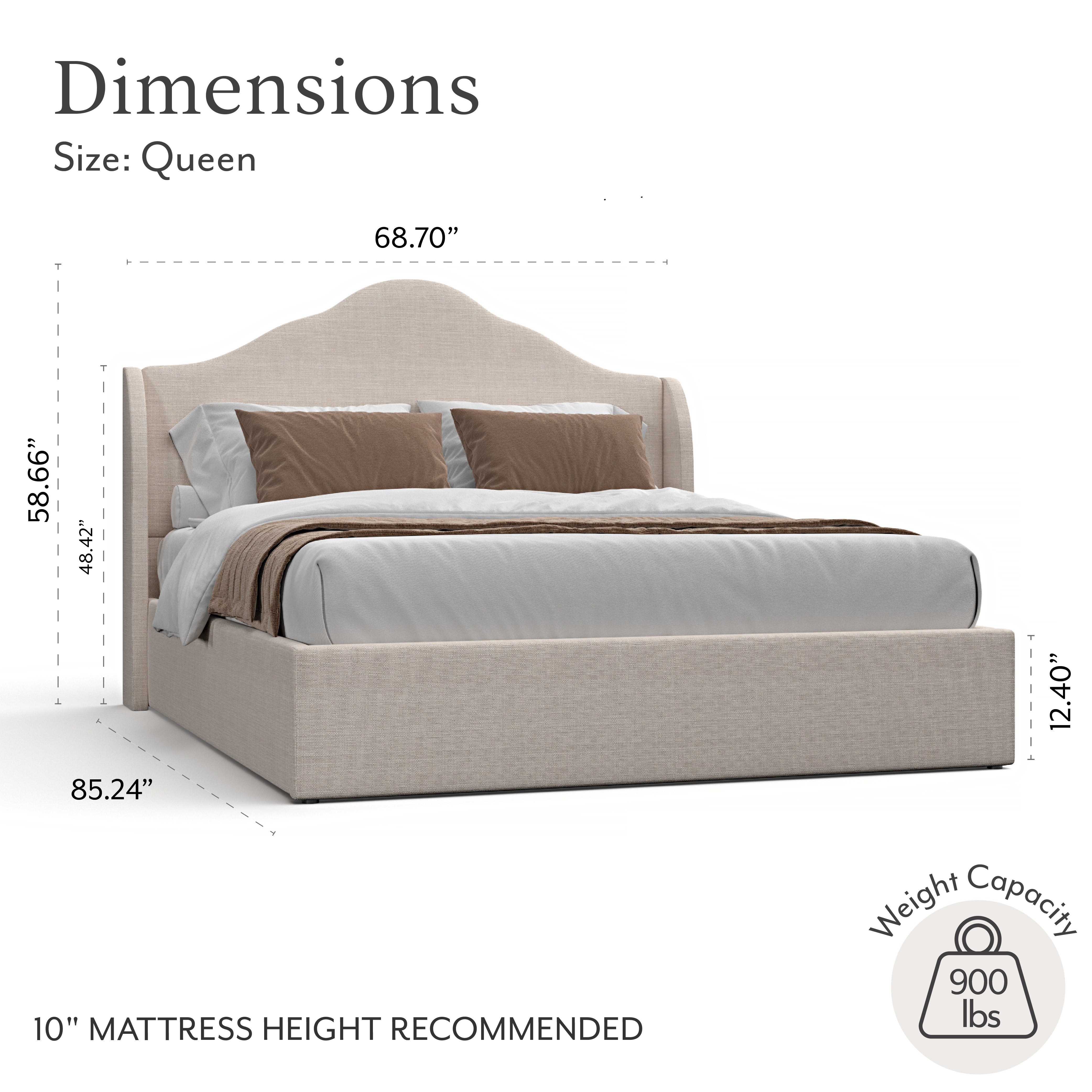 Ezra Queen Camelback Wing Bed Natural