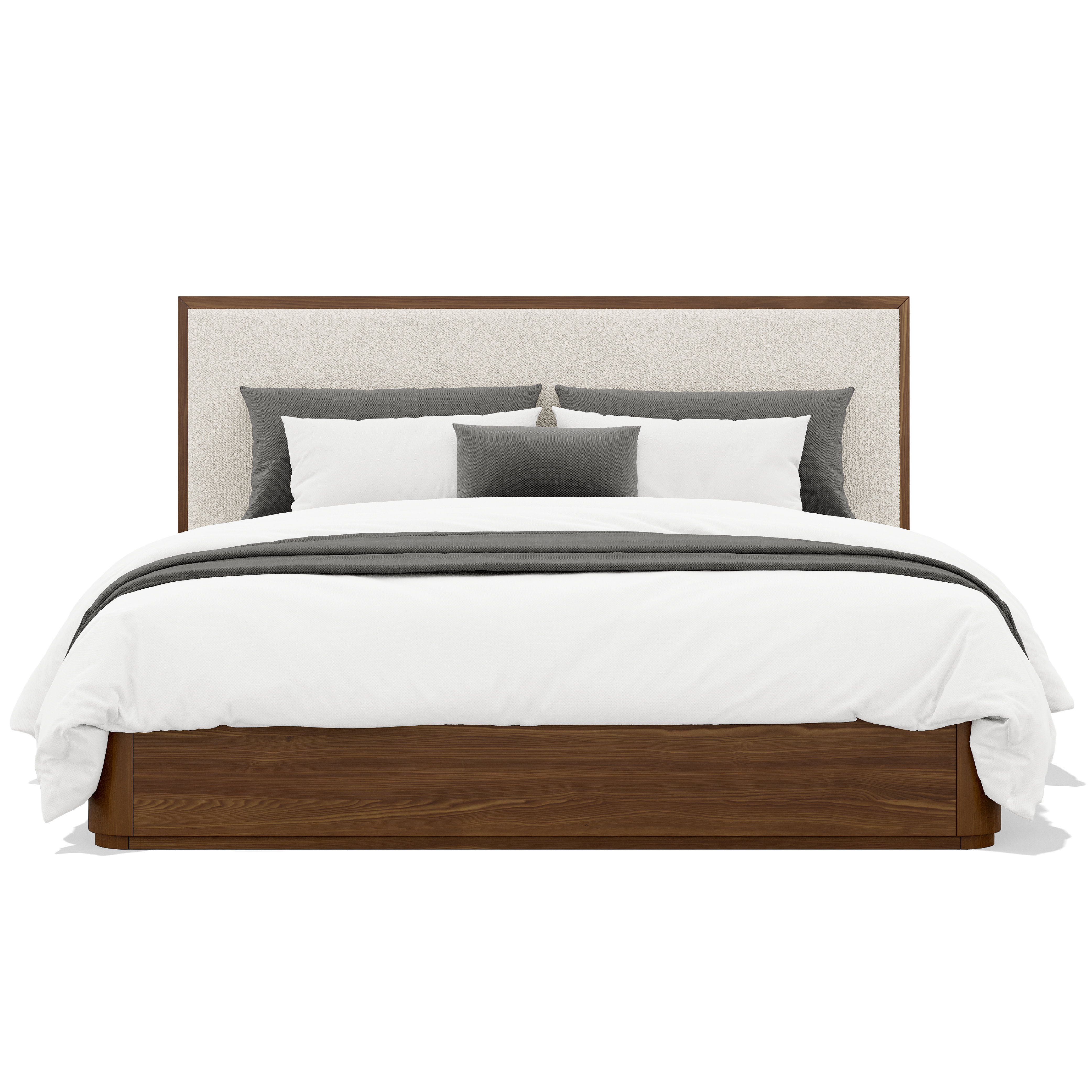 Teo Boucle Solid Wood Bed