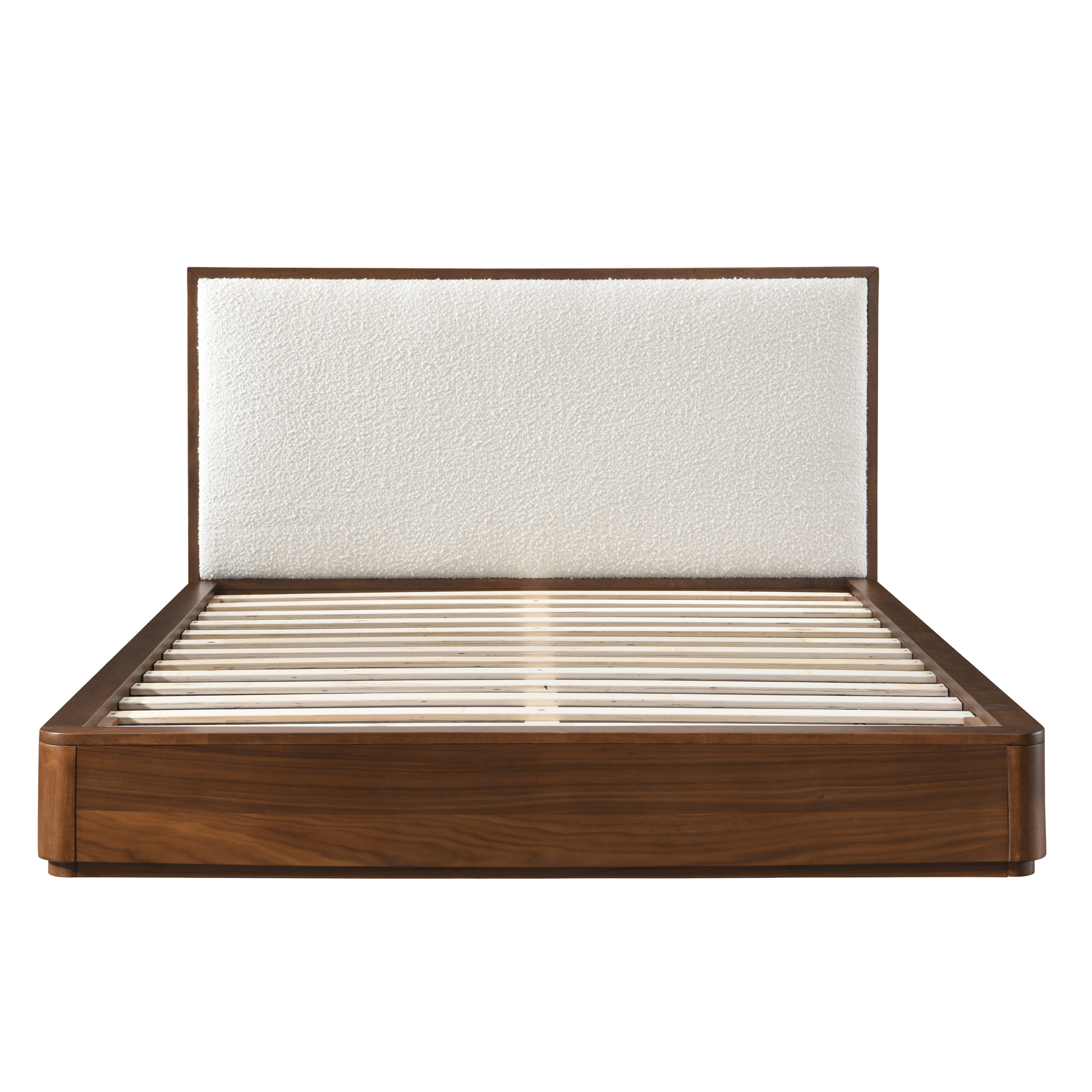 Teo Boucle Solid Wood Bed