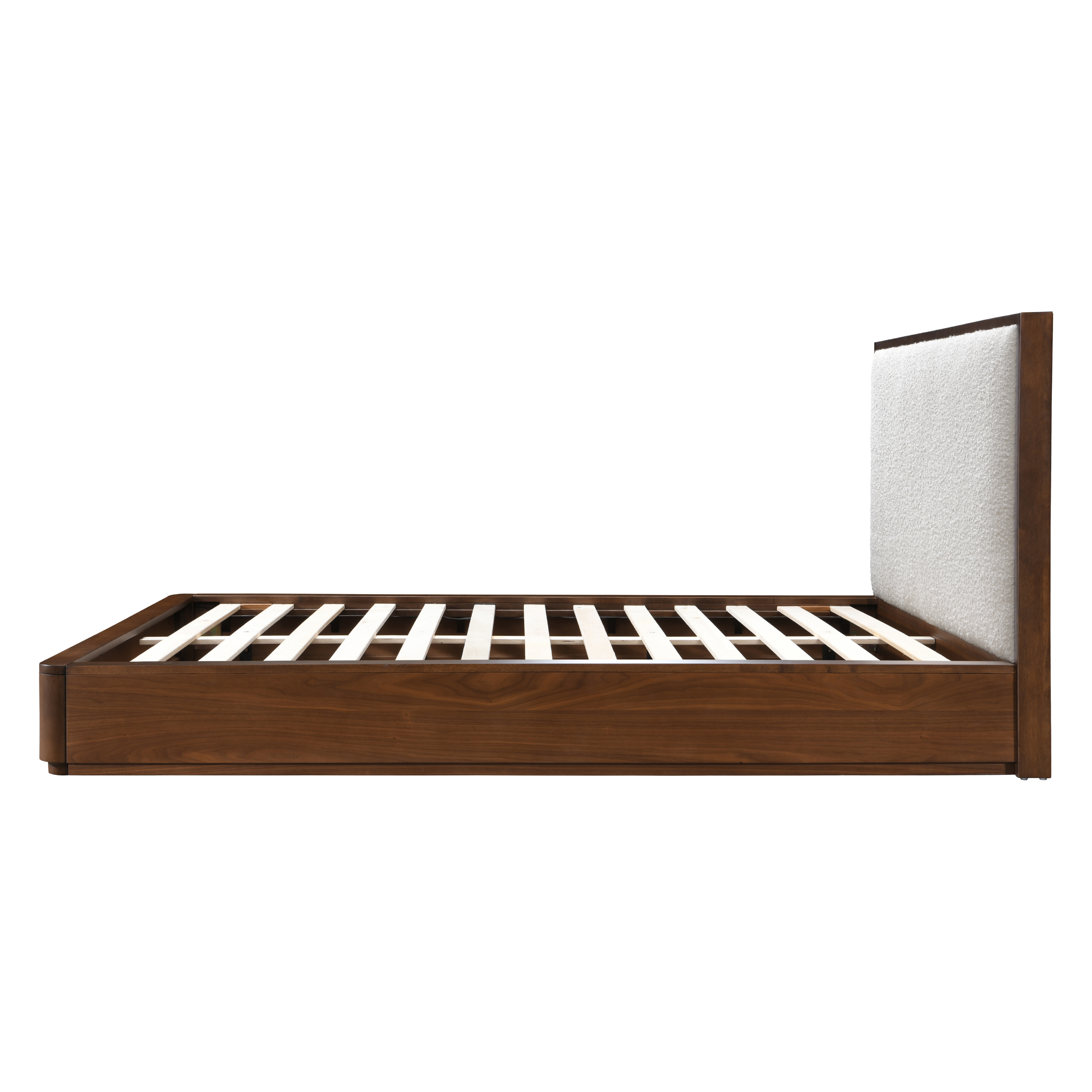 Teo Boucle Solid Wood Bed