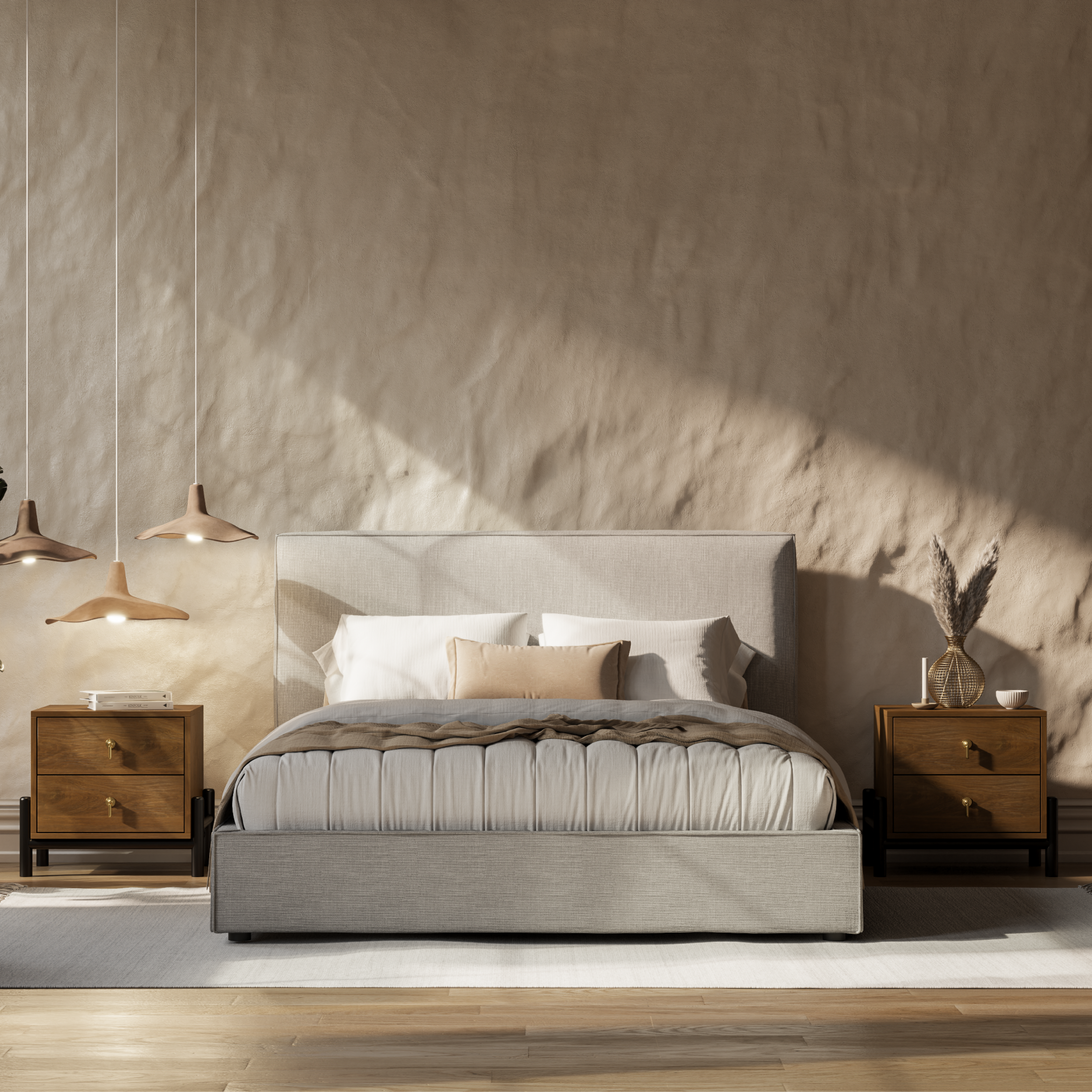 Emory 2-Drawer Solid Wood Nightstand