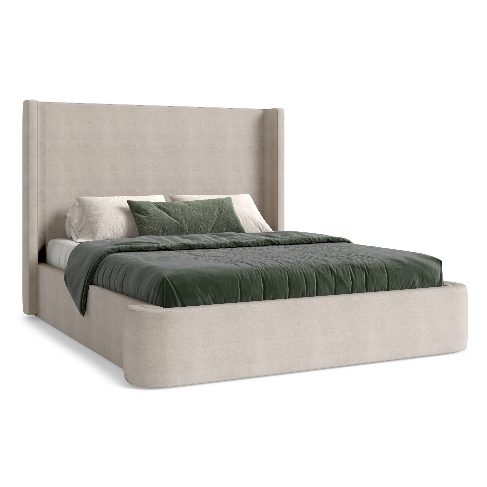 Graham Upholstered Wingback Bed