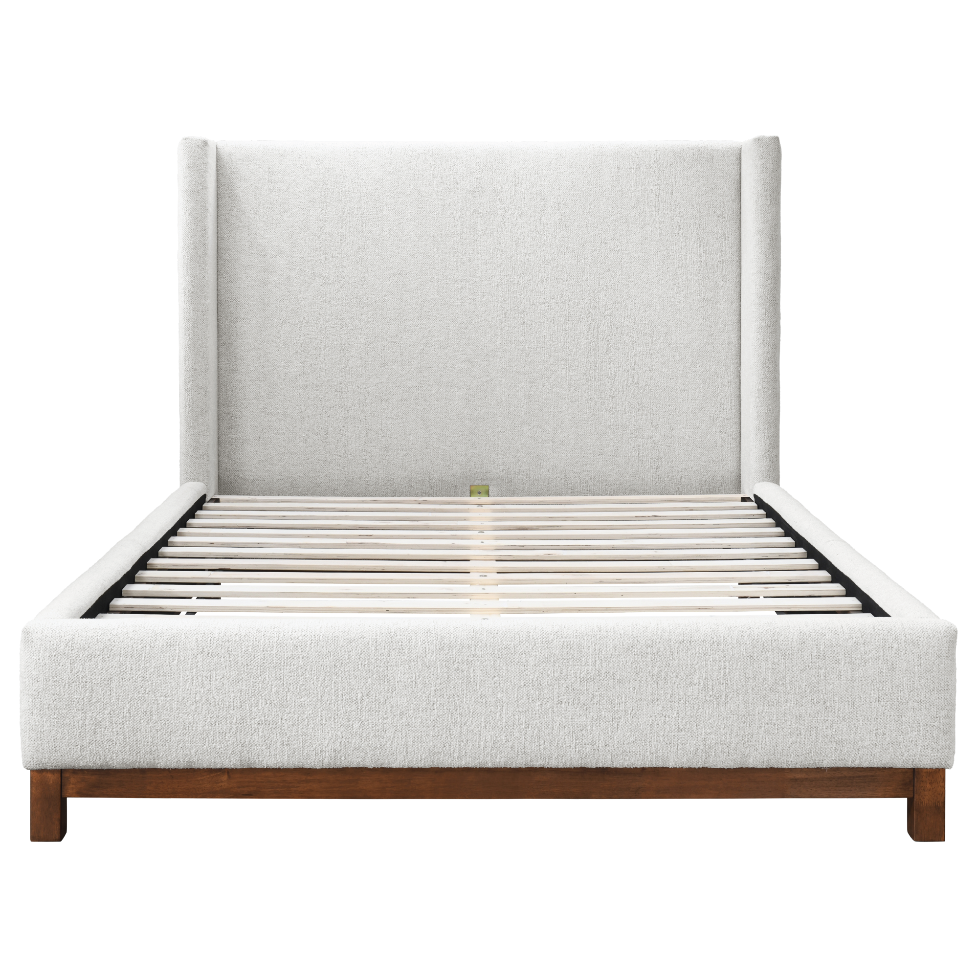 Jolie Oat Upholstered Wing Bed