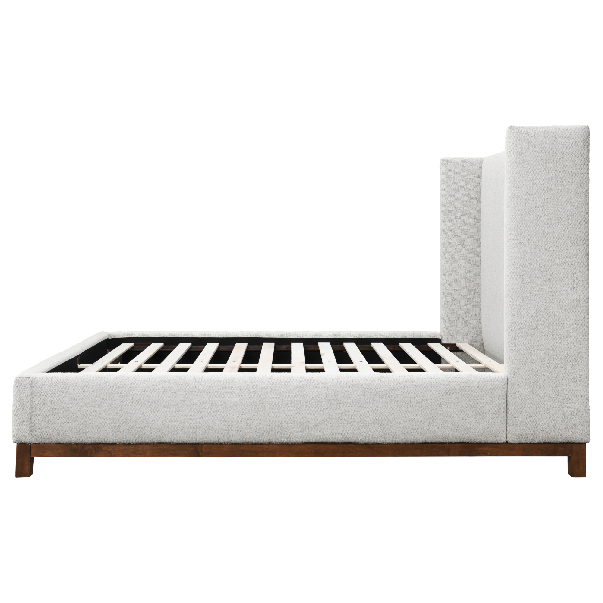 Jolie Oat Upholstered Wing Bed