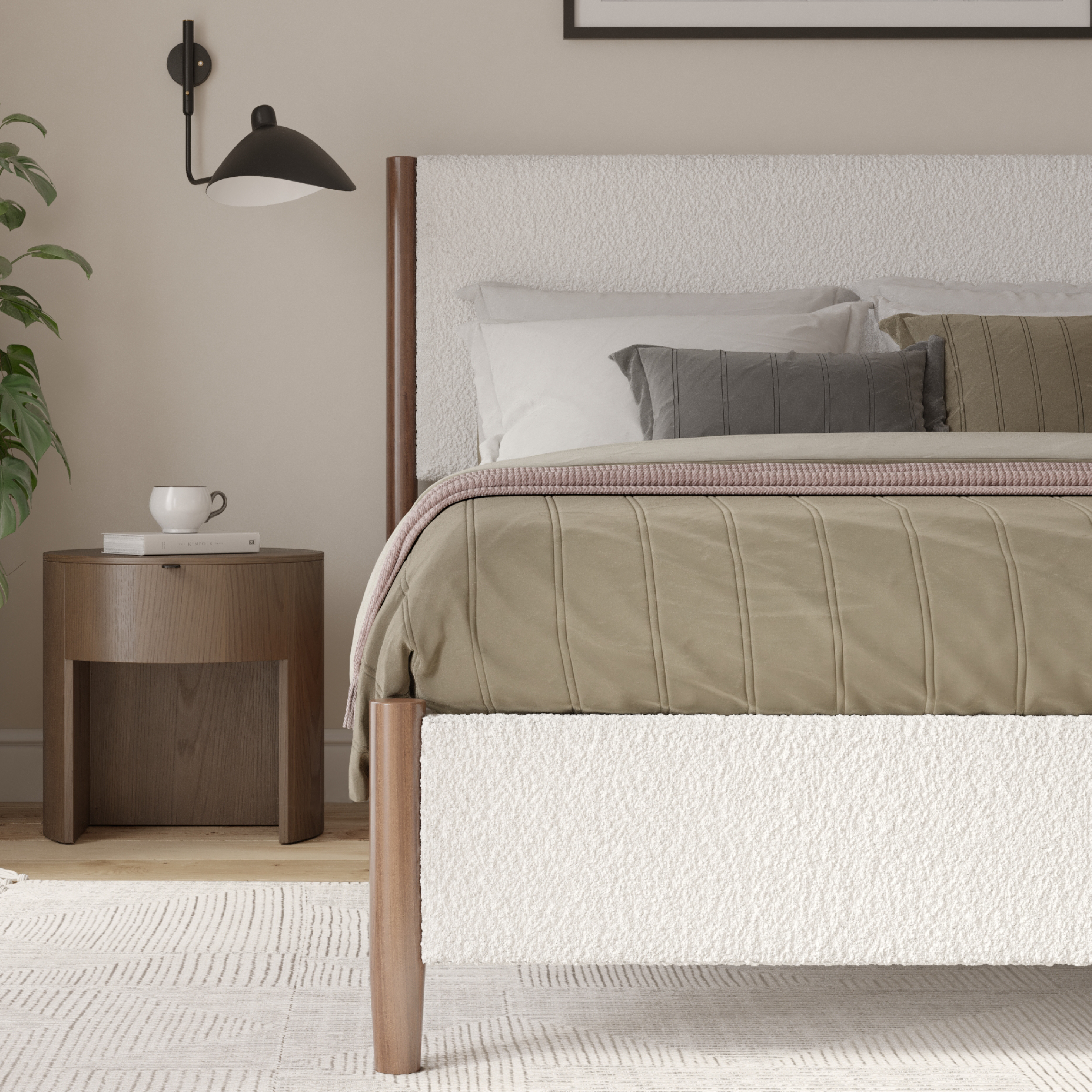 Clara Cream Boucle Bed