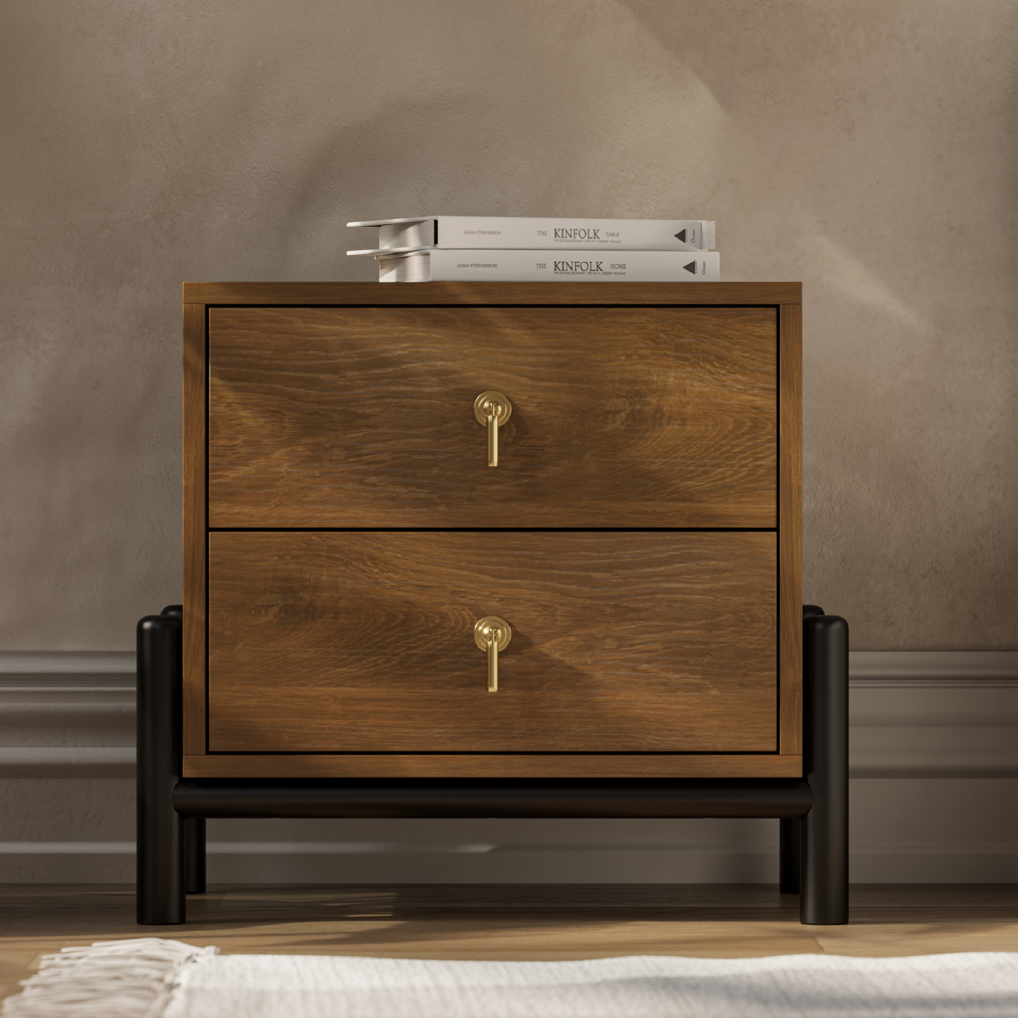 Emory 2-Drawer Solid Wood Nightstand