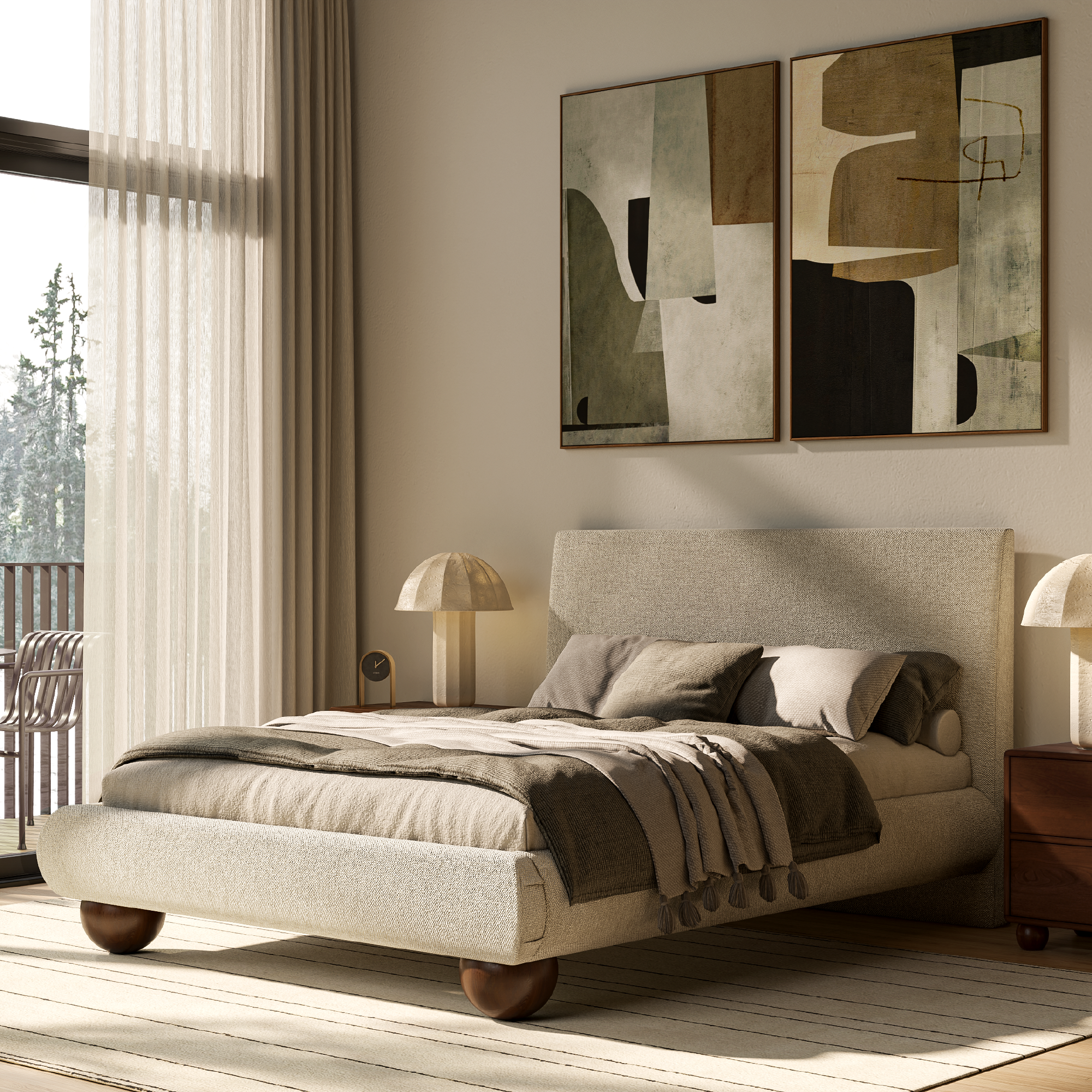 Jude Ball Leg Platform Bed