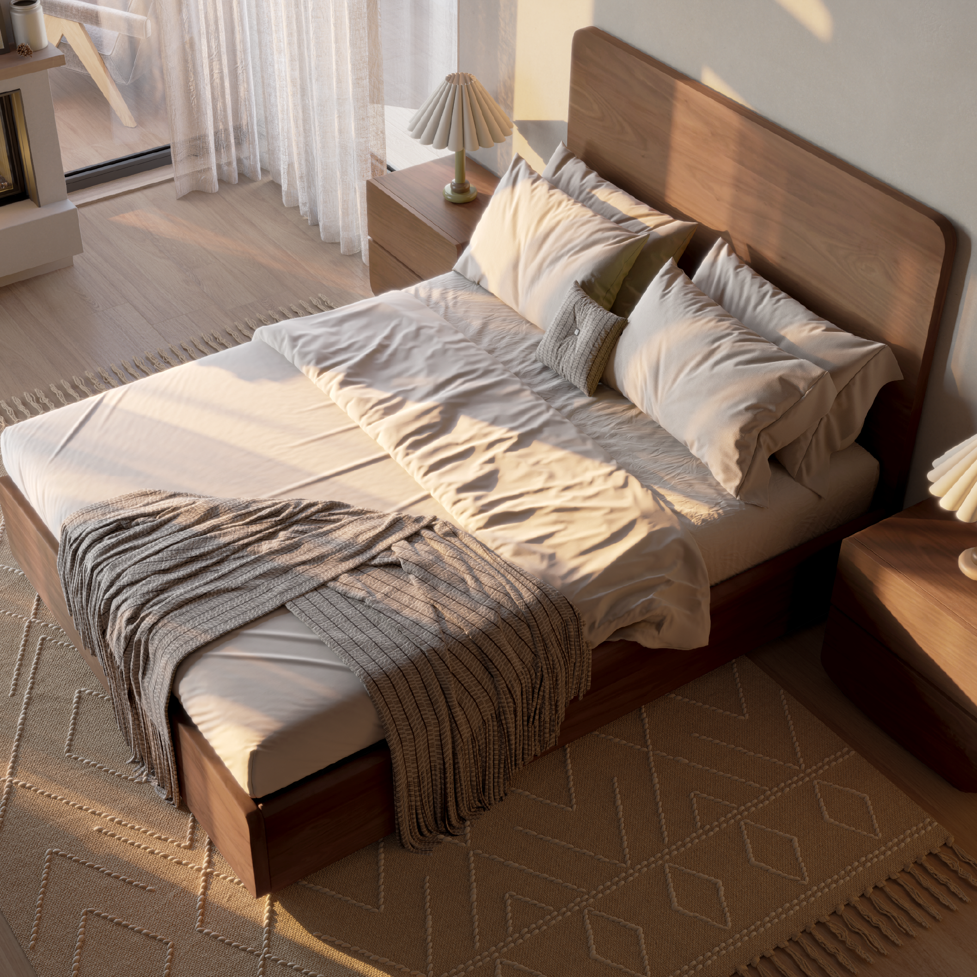 Burke Platform Solid Wood Bed