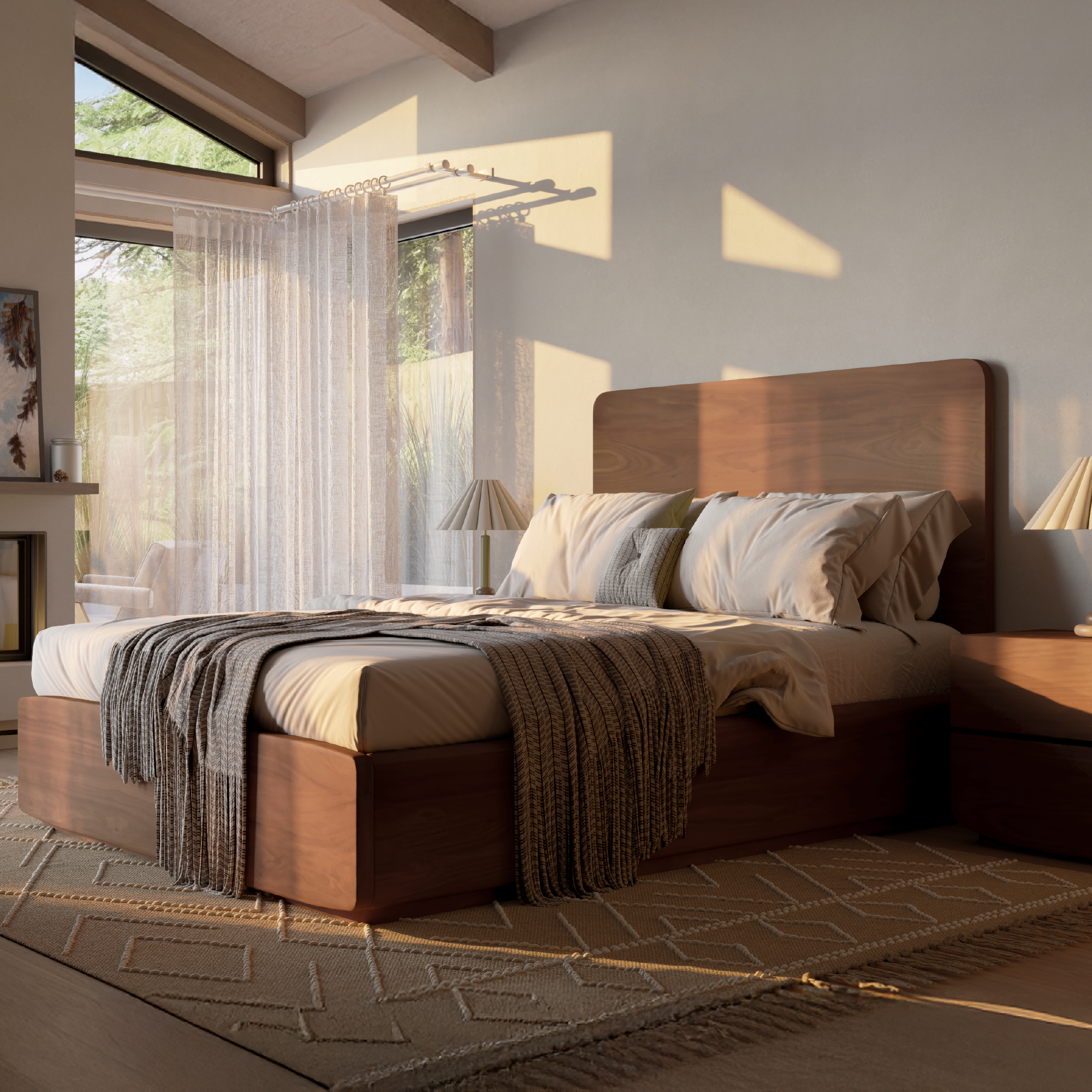 Burke Platform Solid Wood Bed