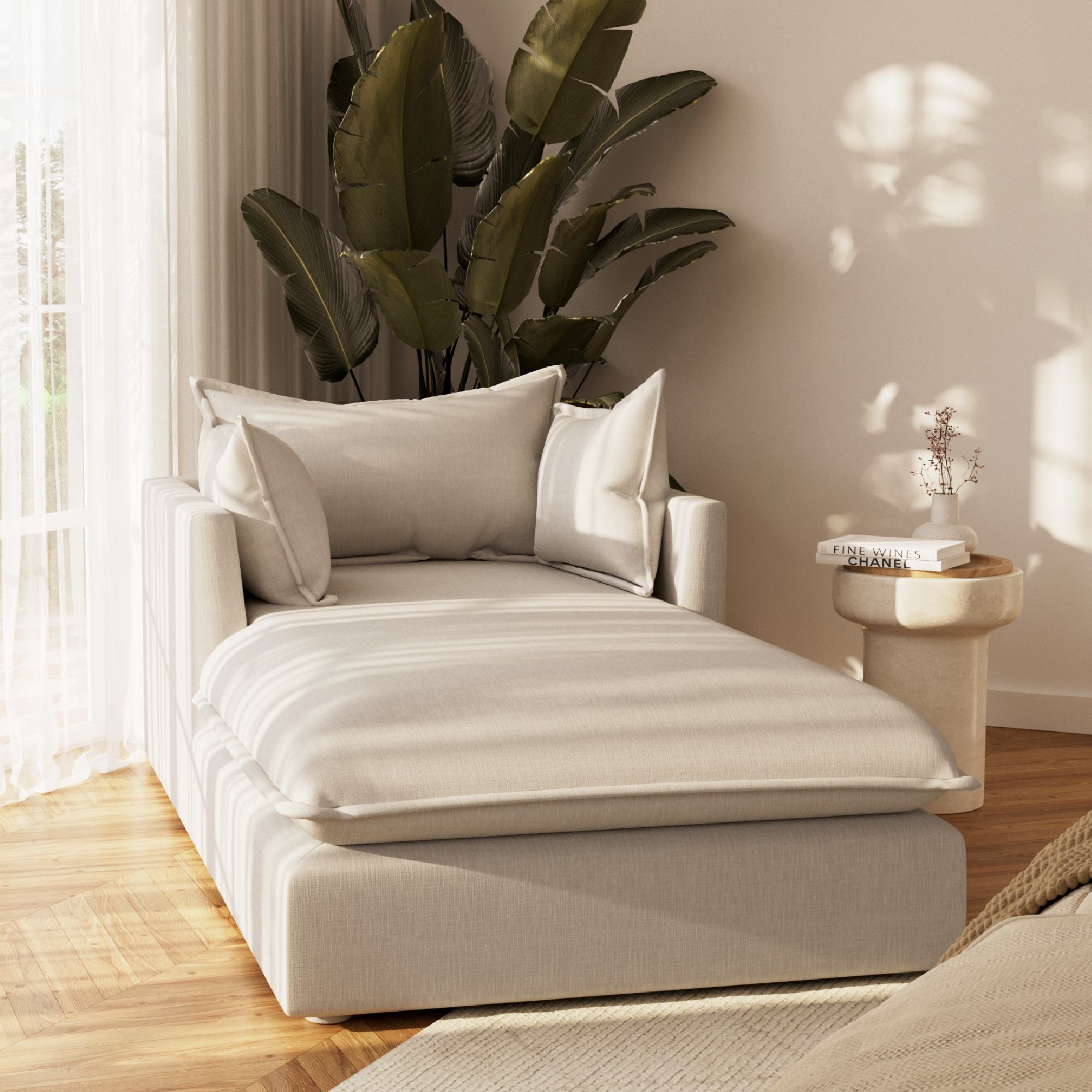 Brie Flange Edge Chaise Lounge