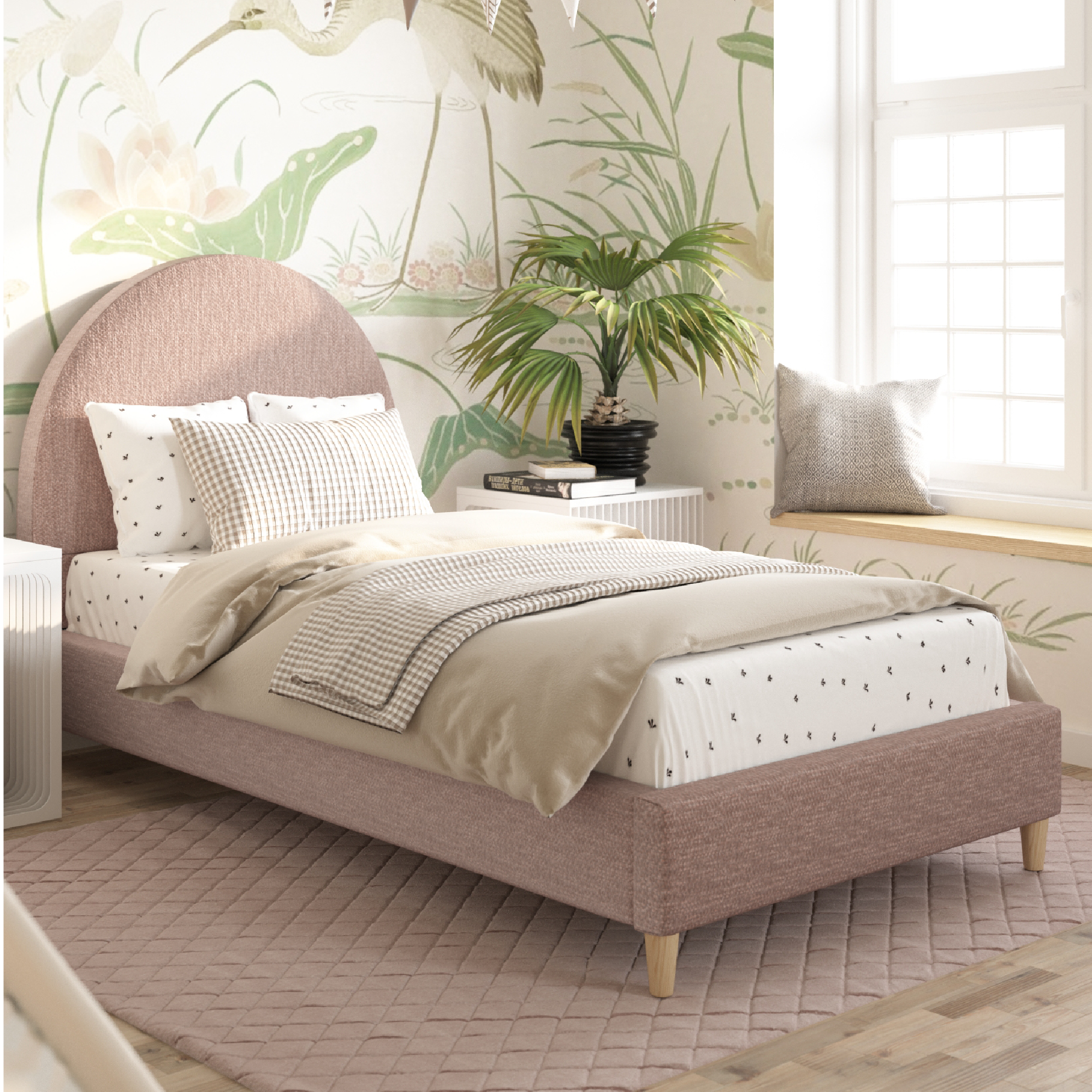 Selene Boucle Arch Bed