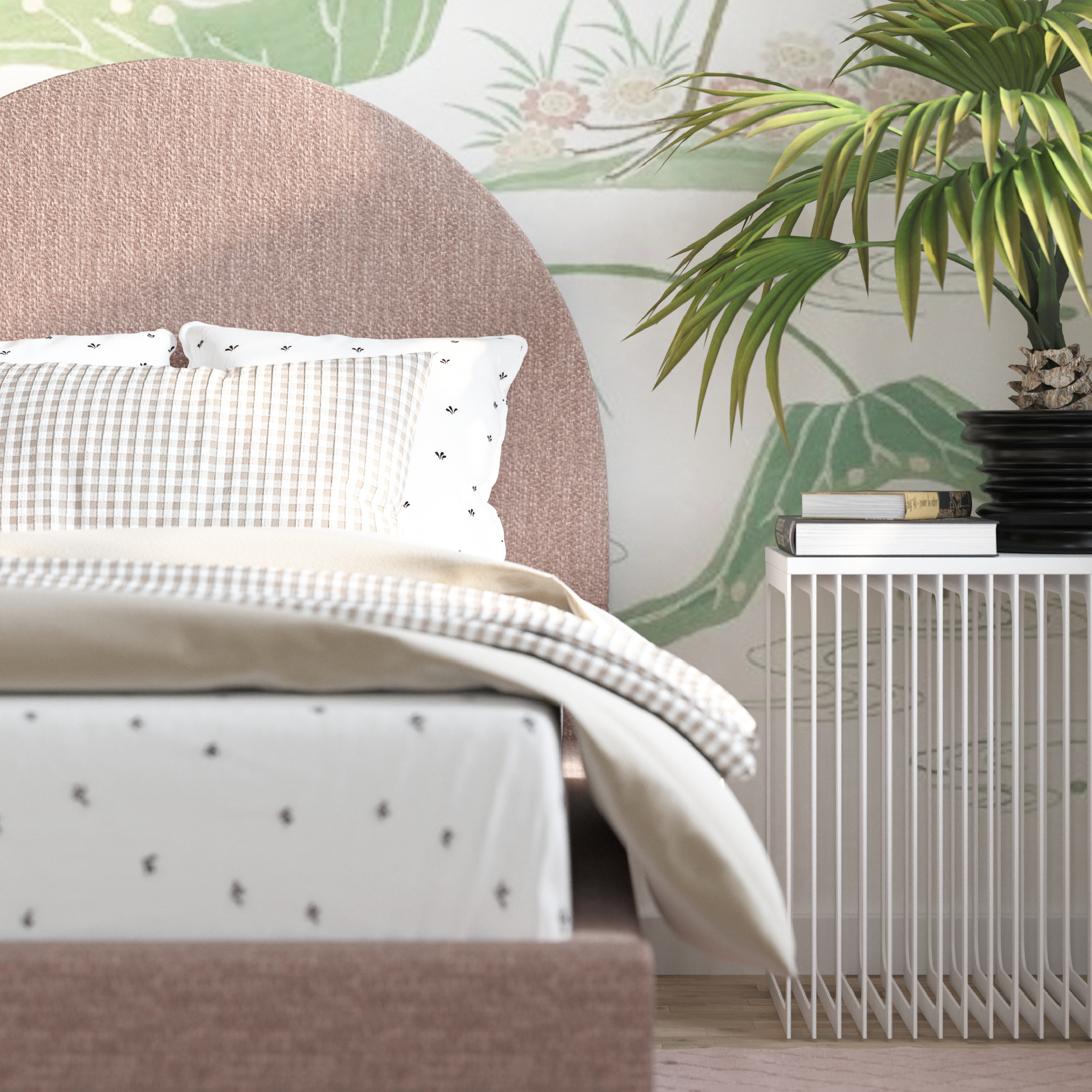 Selene Boucle Arch Bed