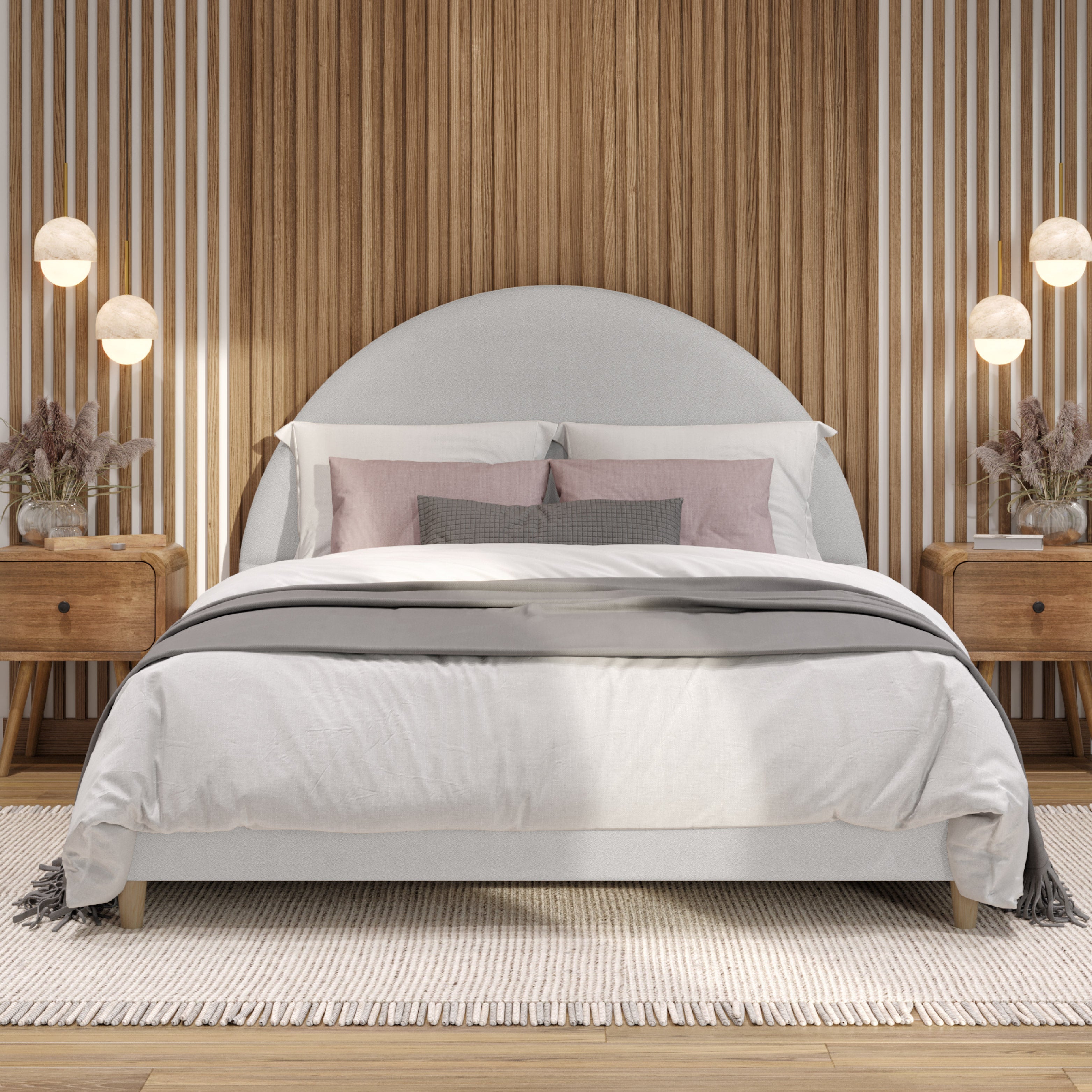 Selene Boucle Arch Bed