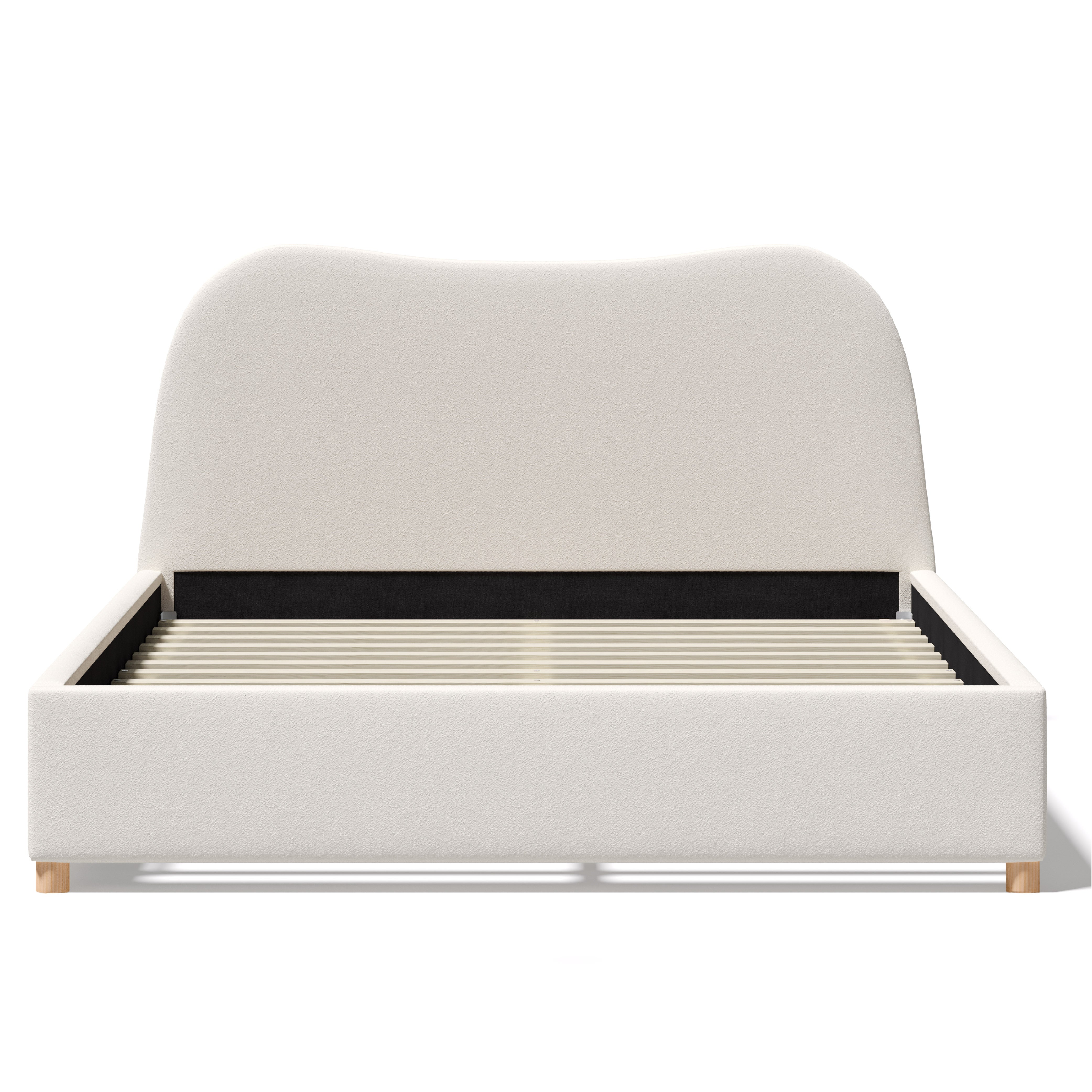 Camille Cream Boucle Curved Bed