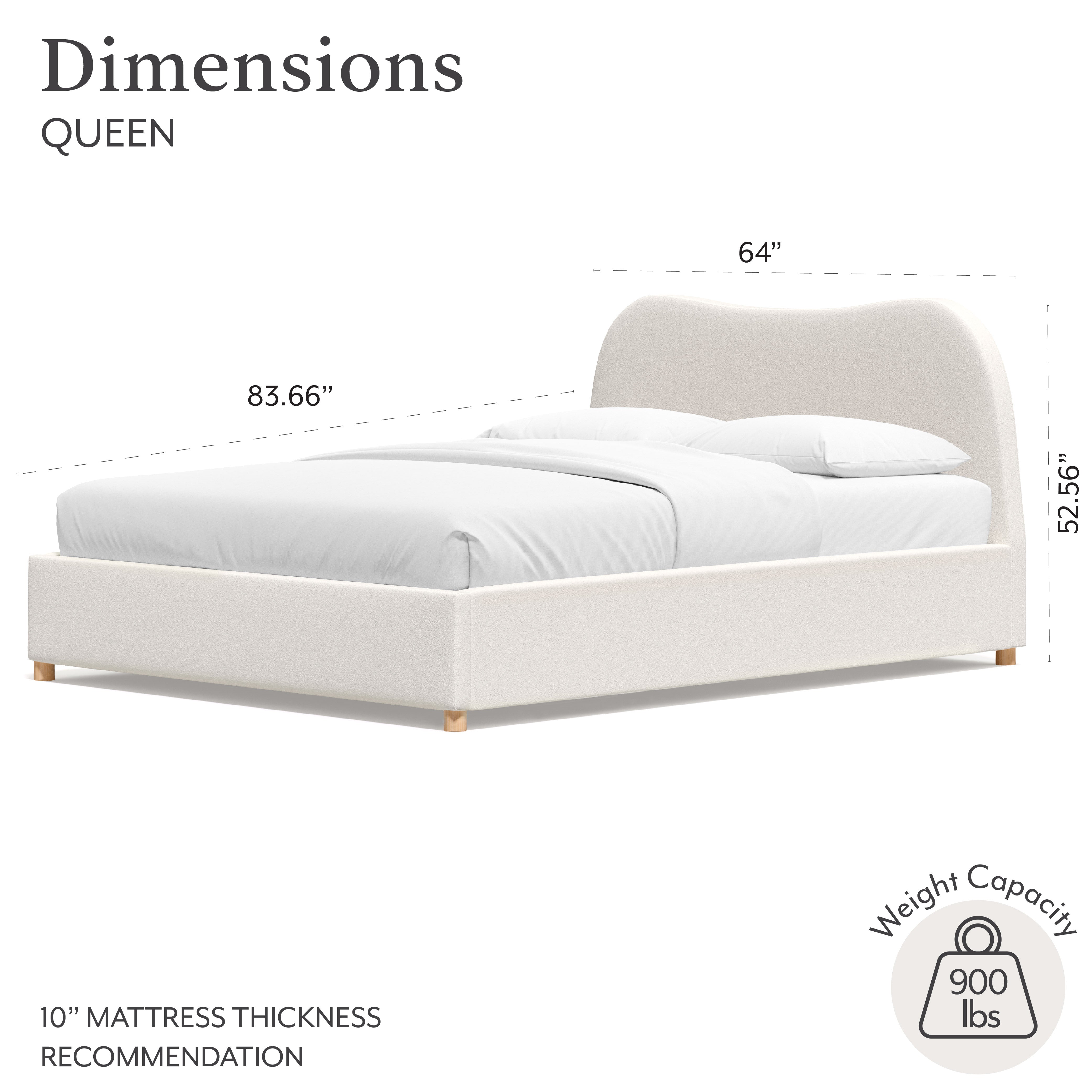 Camille Cream Boucle Curved Bed