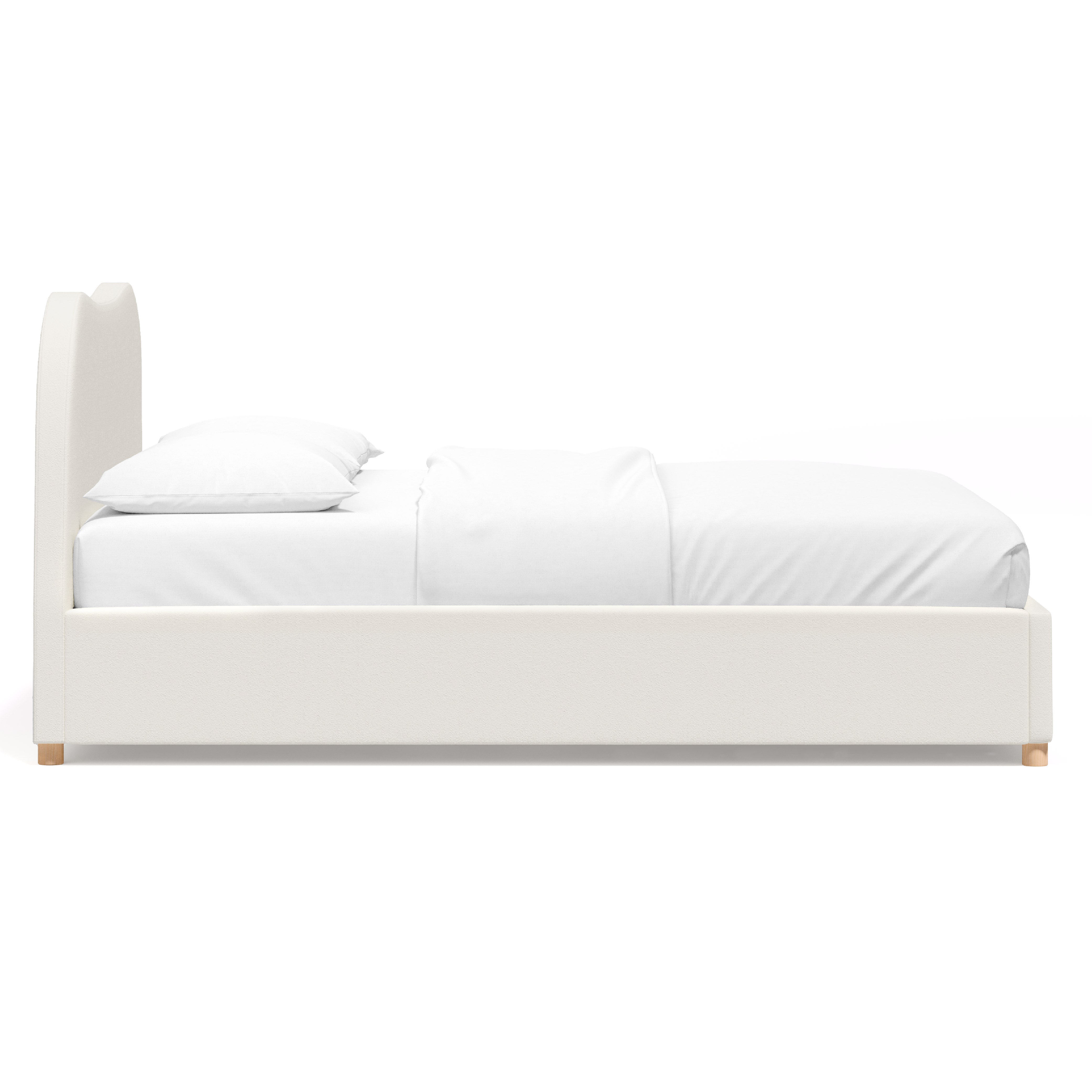 Camille Cream Boucle Curved Bed