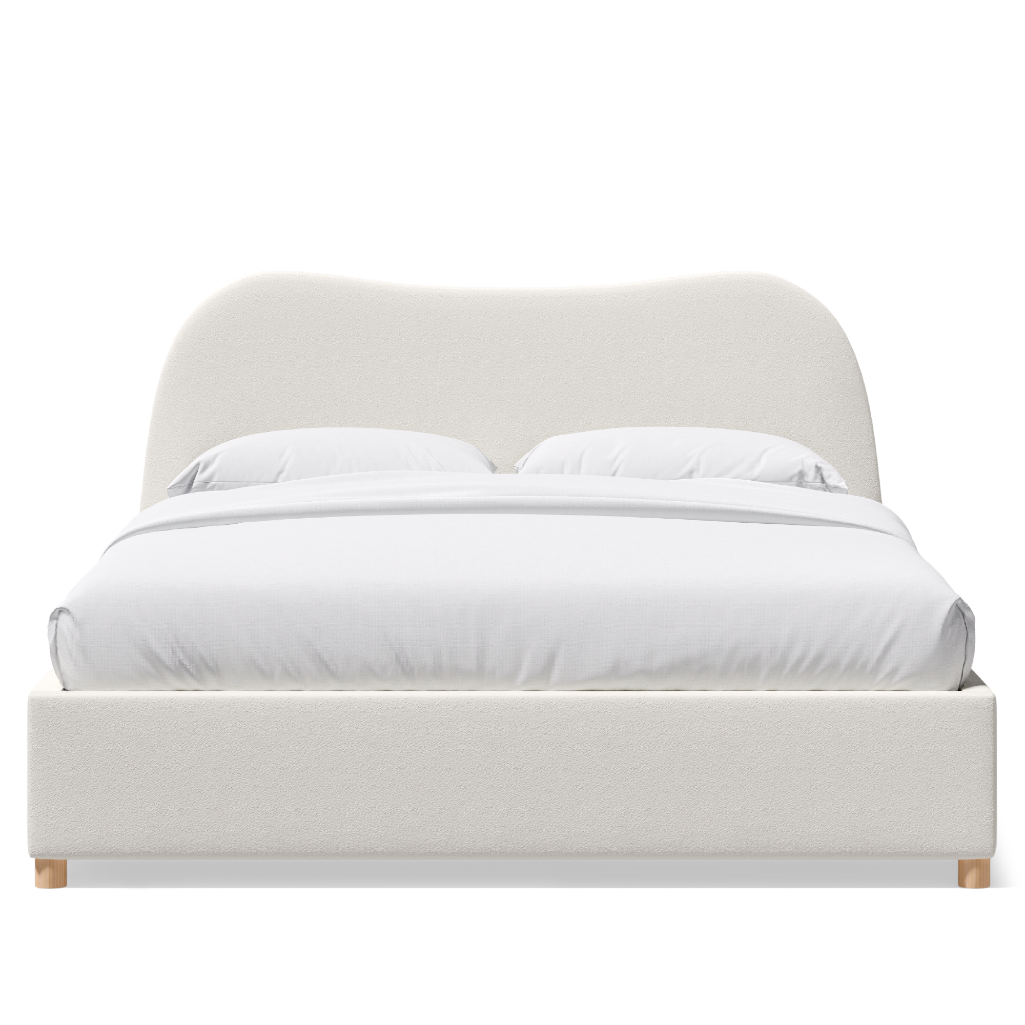 Camille Cream Boucle Curved Bed