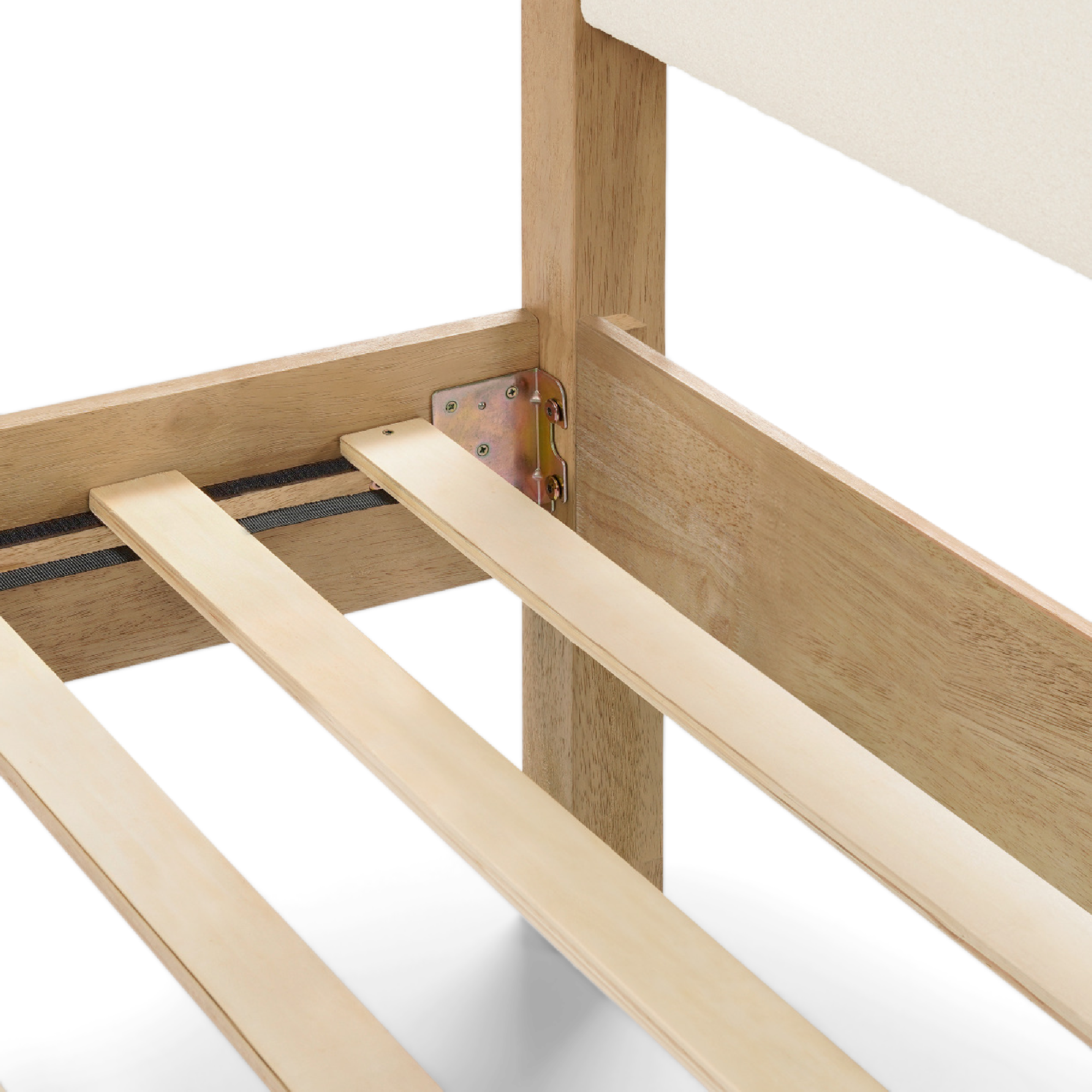 Noelle Cream Boucle Bed