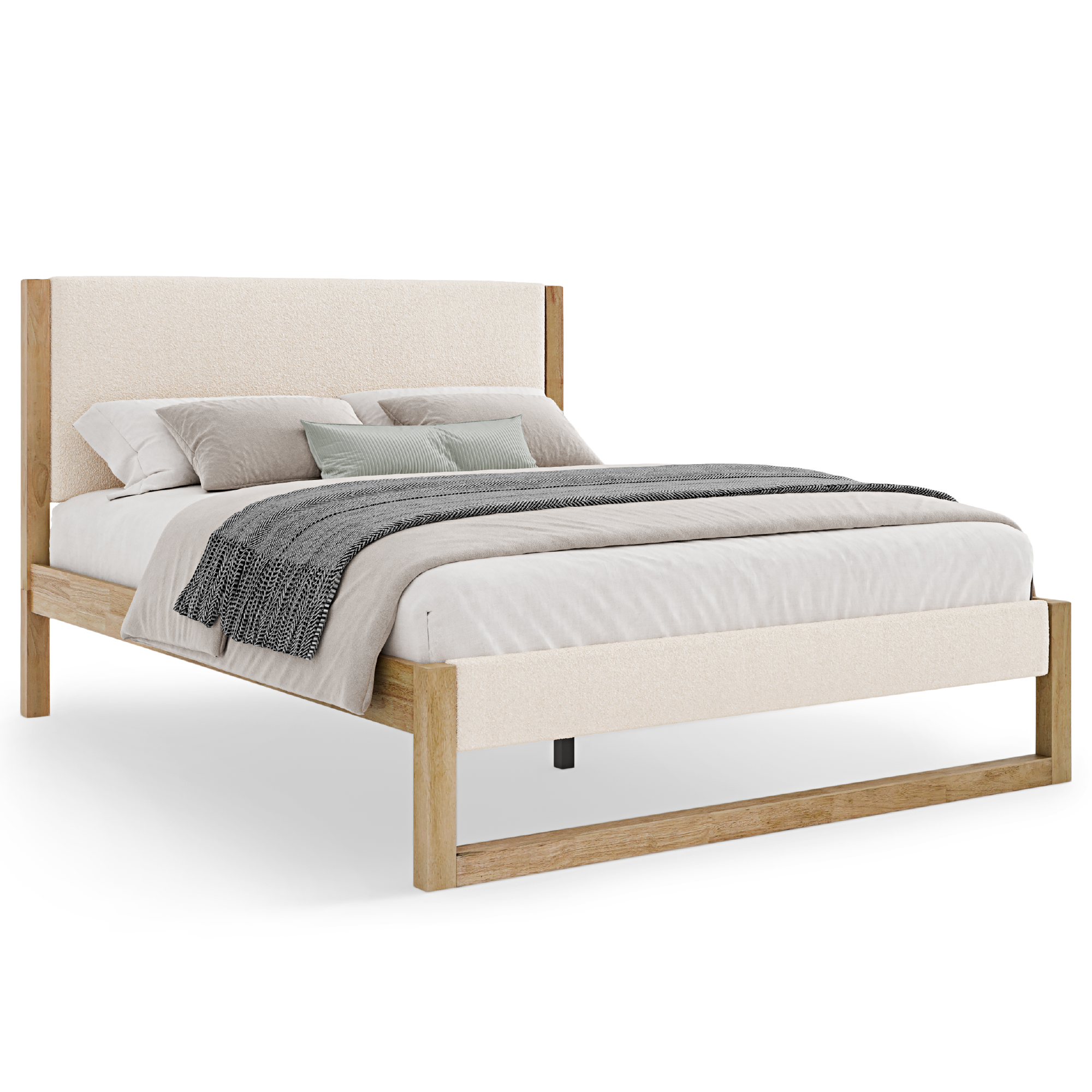 Noelle Cream Boucle Bed
