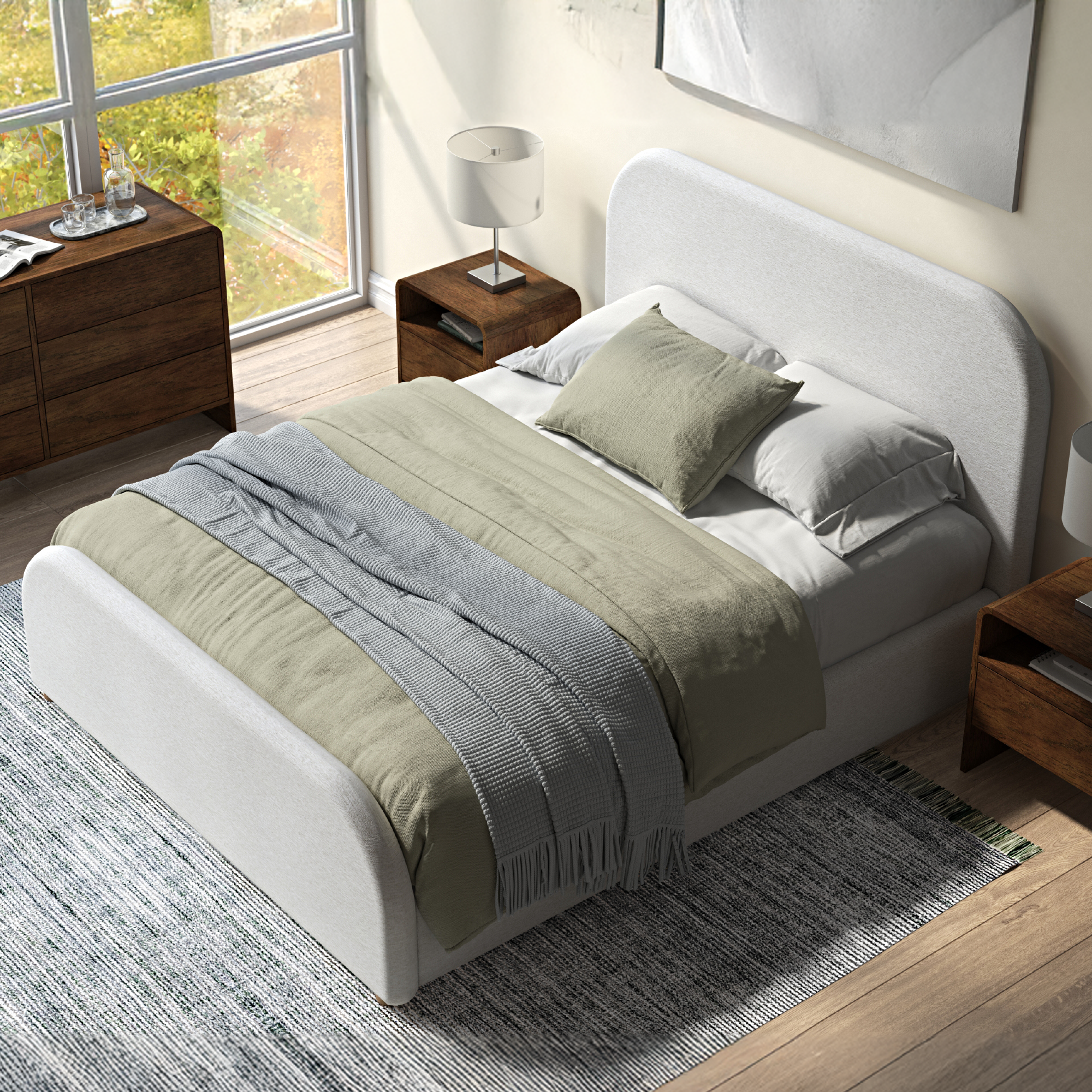 River Rounded Ivory Bed