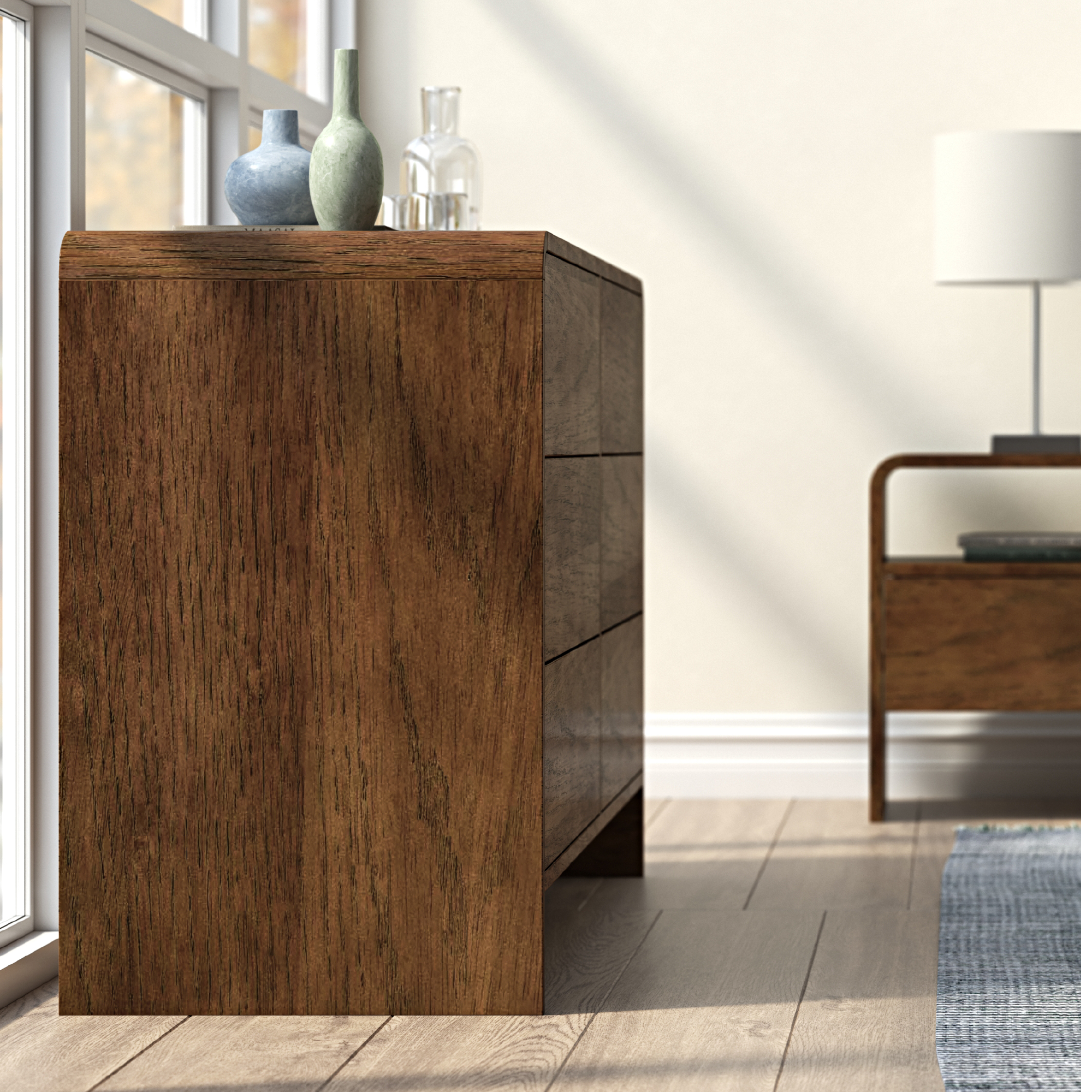 River 6-Drawer Solid Wood Walnut Dresser