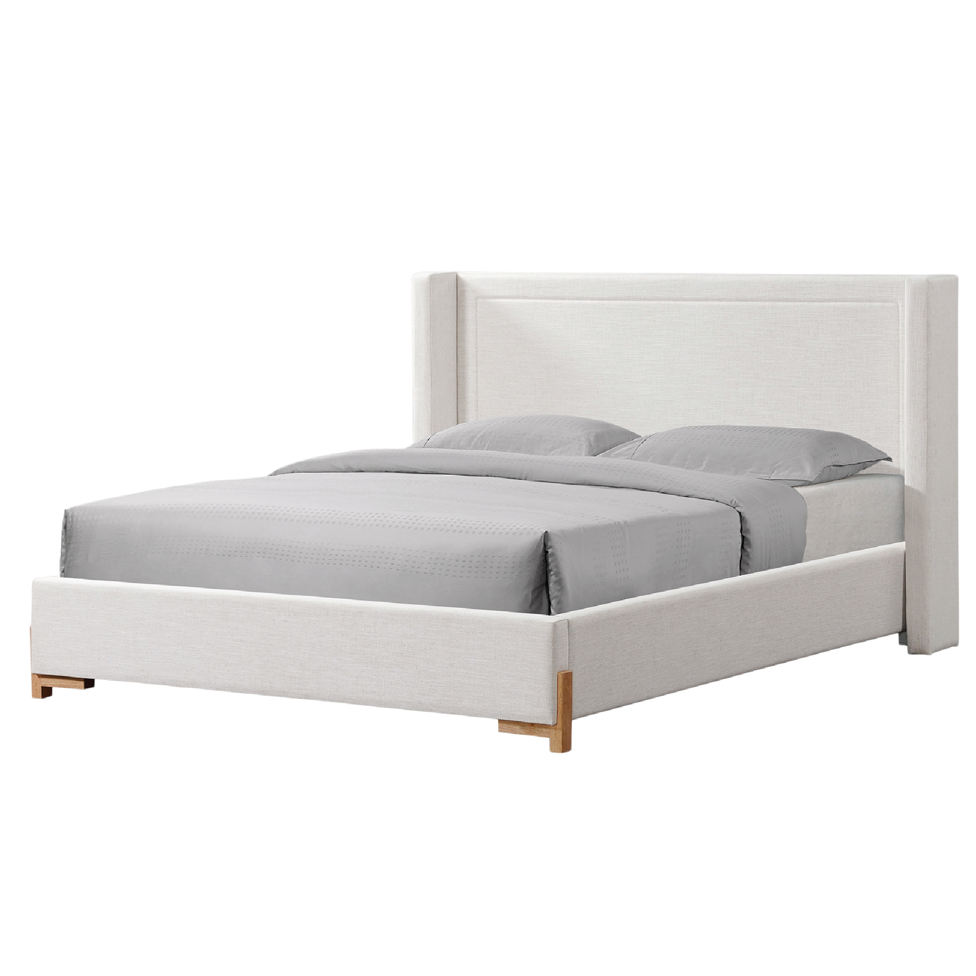 Maeve Wingback Queen Ivory Bed