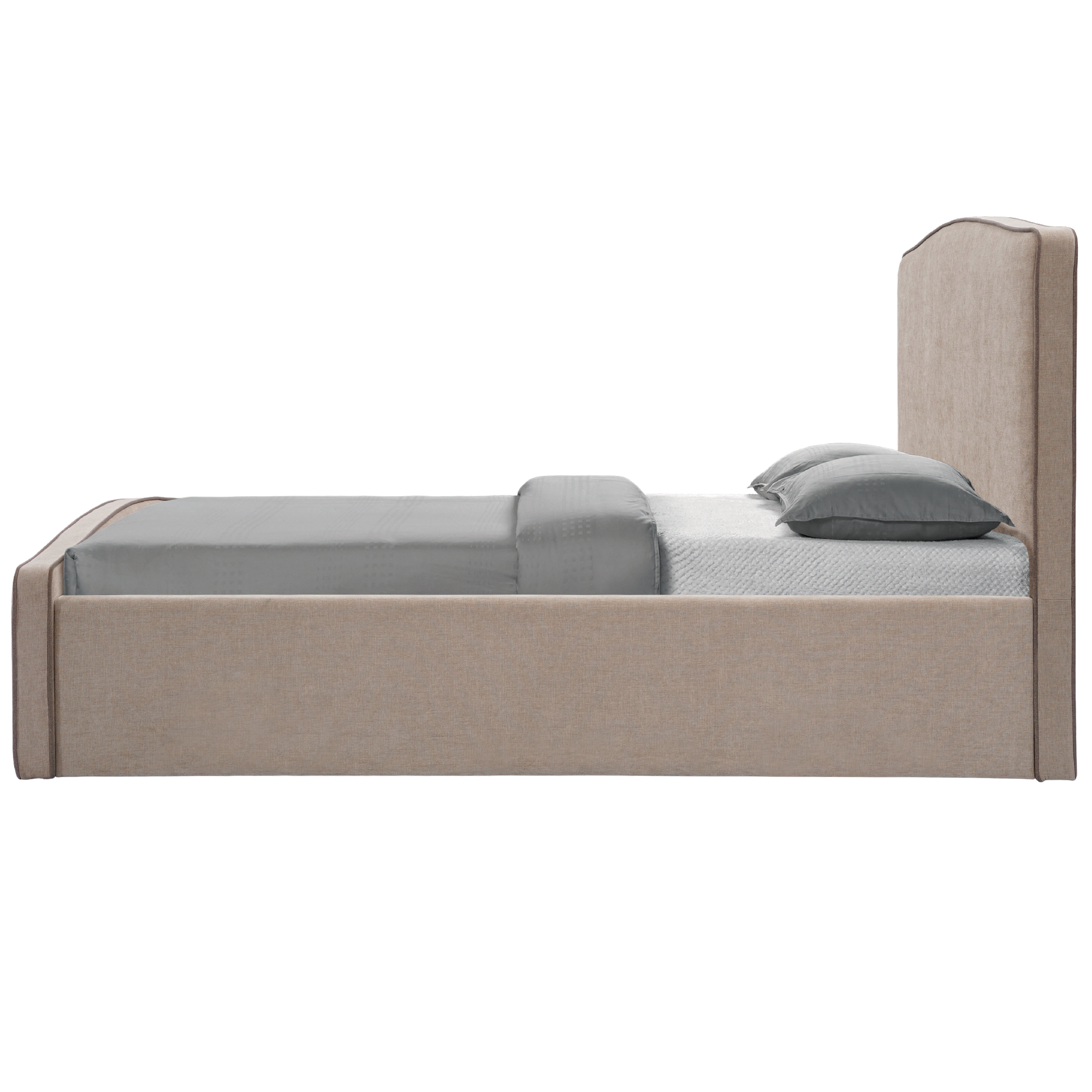 Tori Camelback Queen Bed Taupe