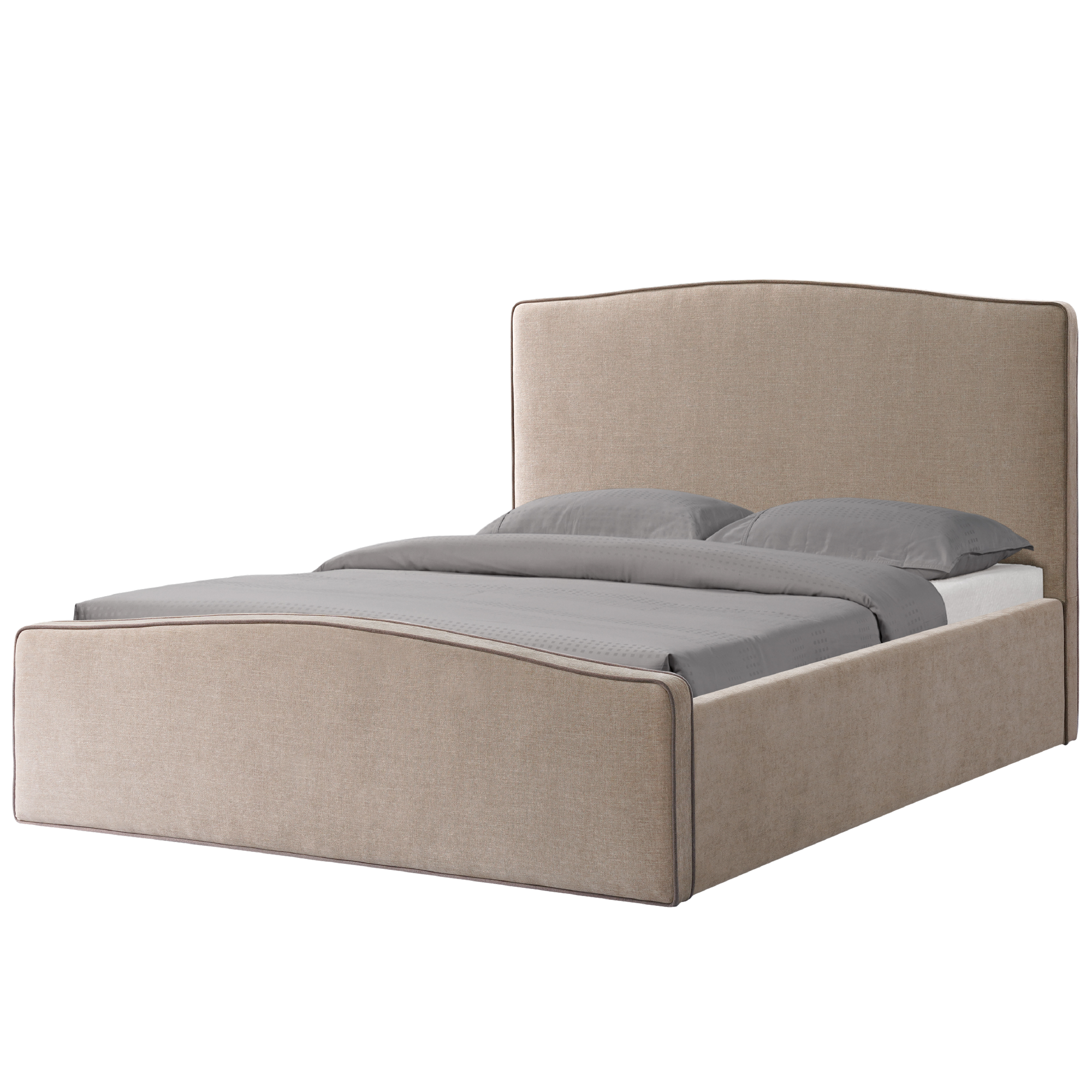 Tori Camelback Queen Bed Taupe