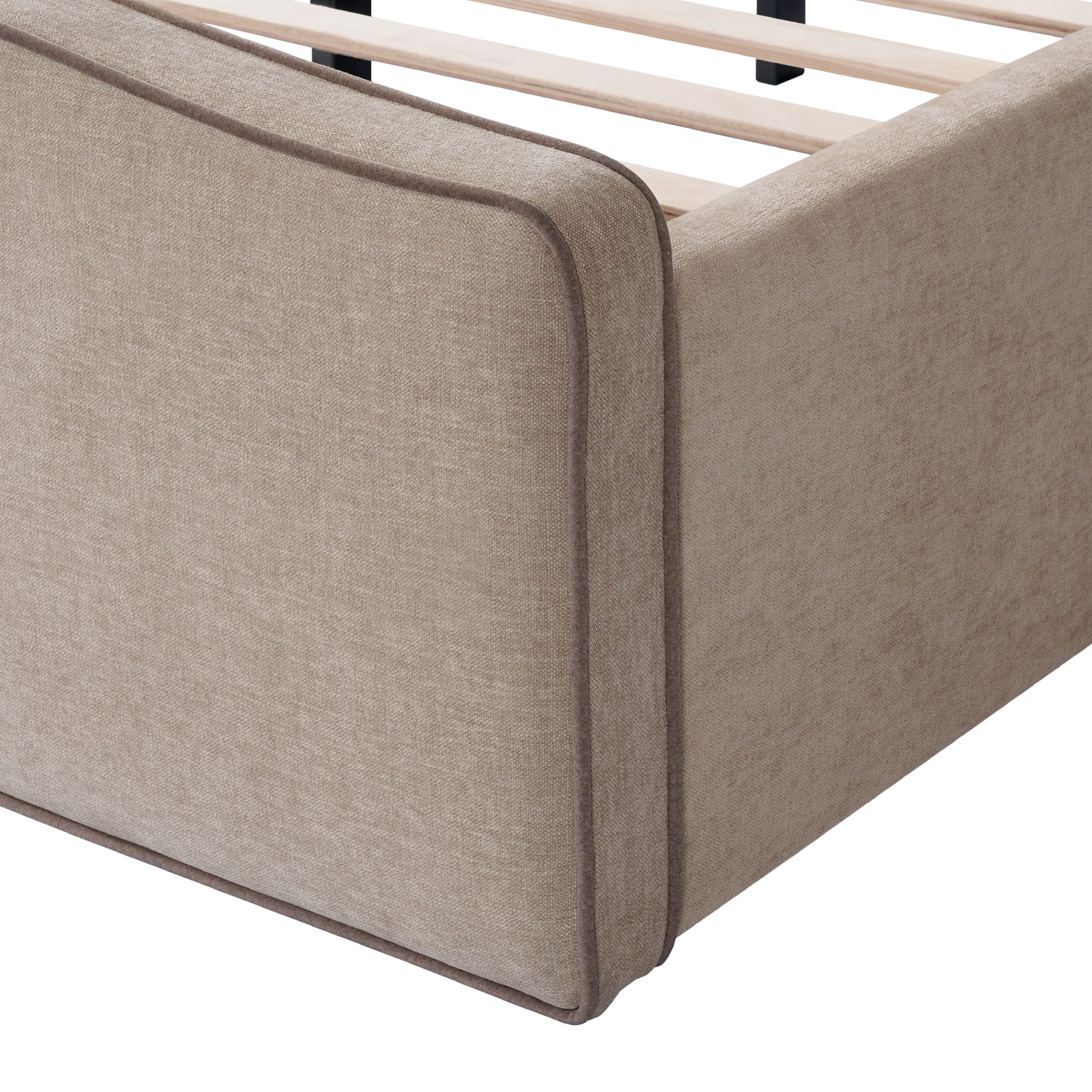 Tori Camelback Queen Bed Taupe