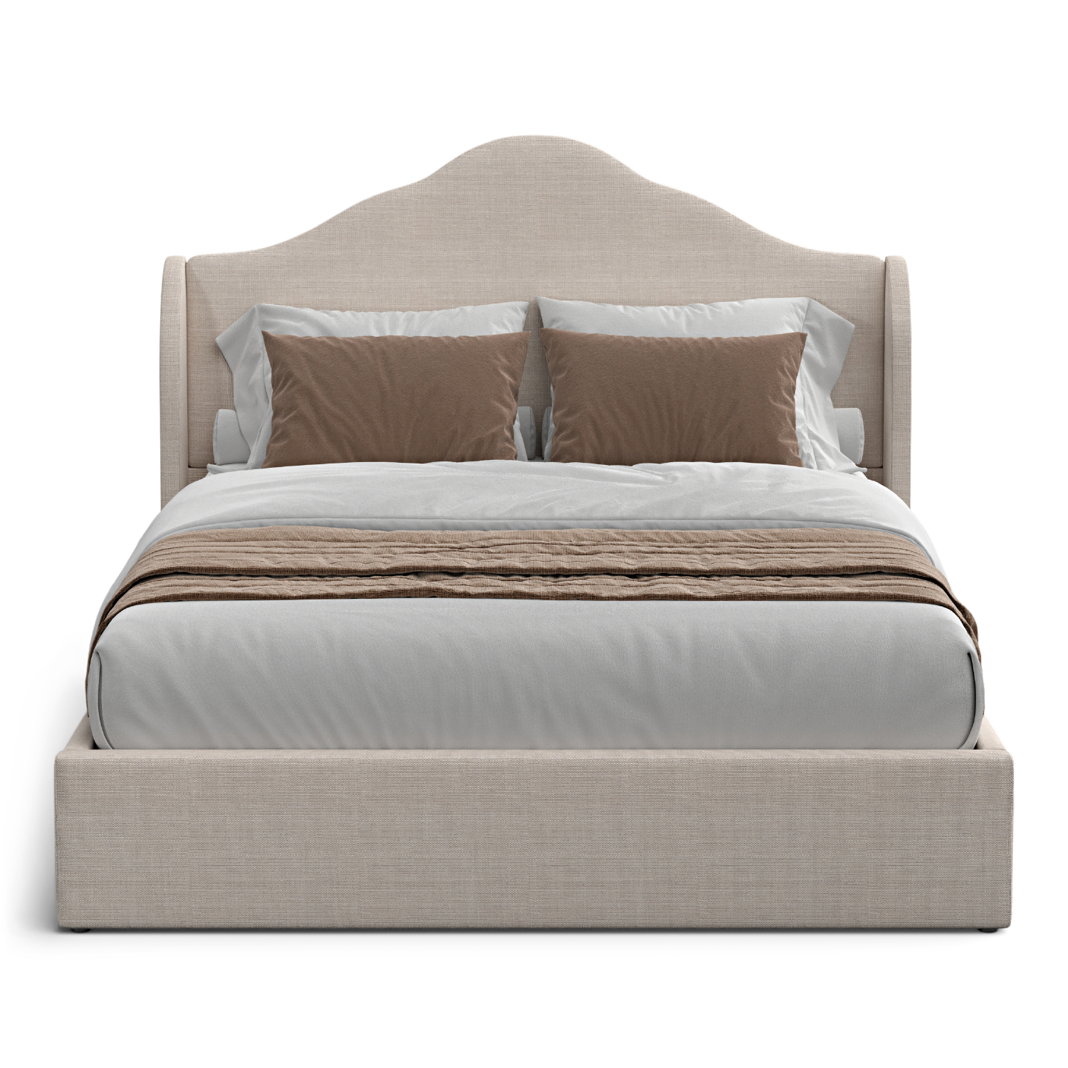 Ezra Queen Camelback Wing Bed Natural