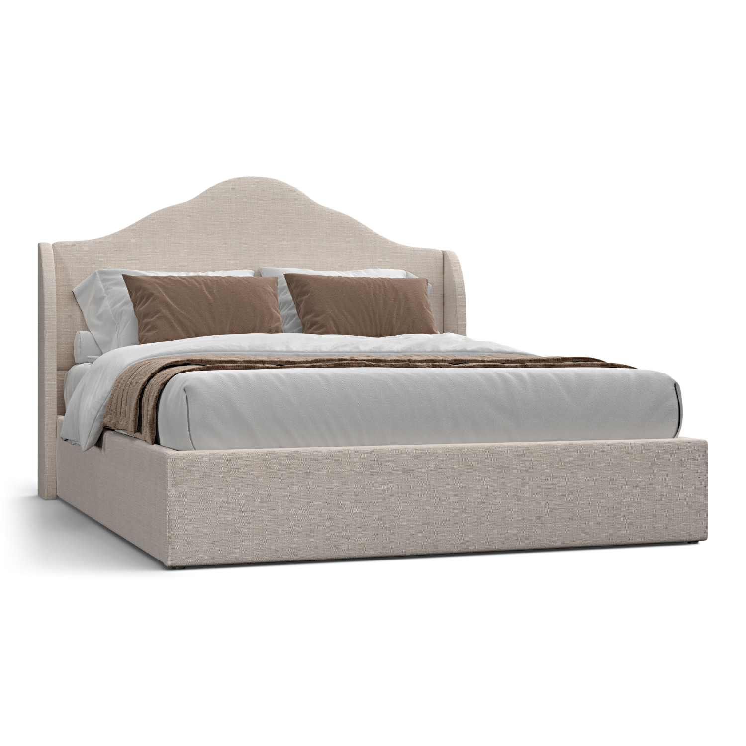 Ezra Queen Camelback Wing Bed Natural