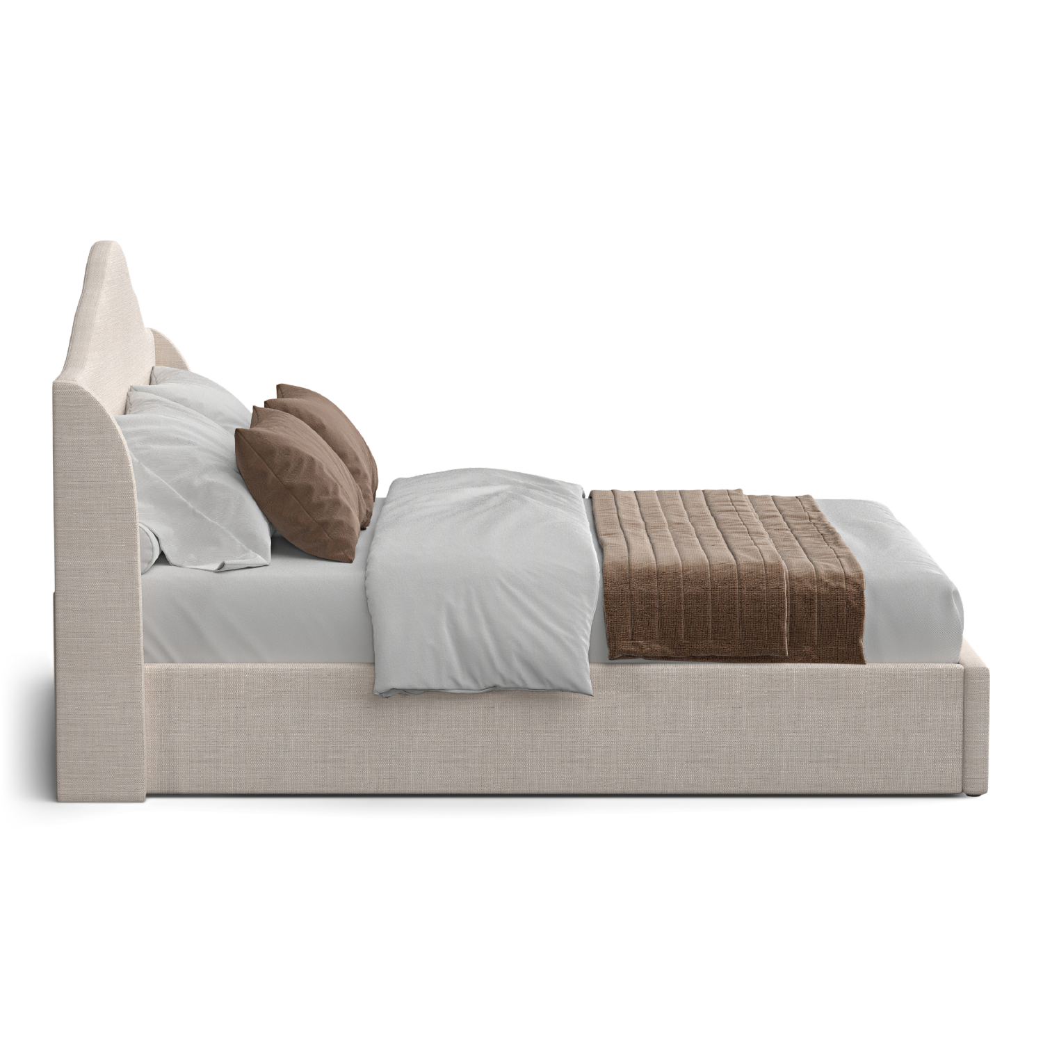 Ezra Queen Camelback Wing Bed Natural