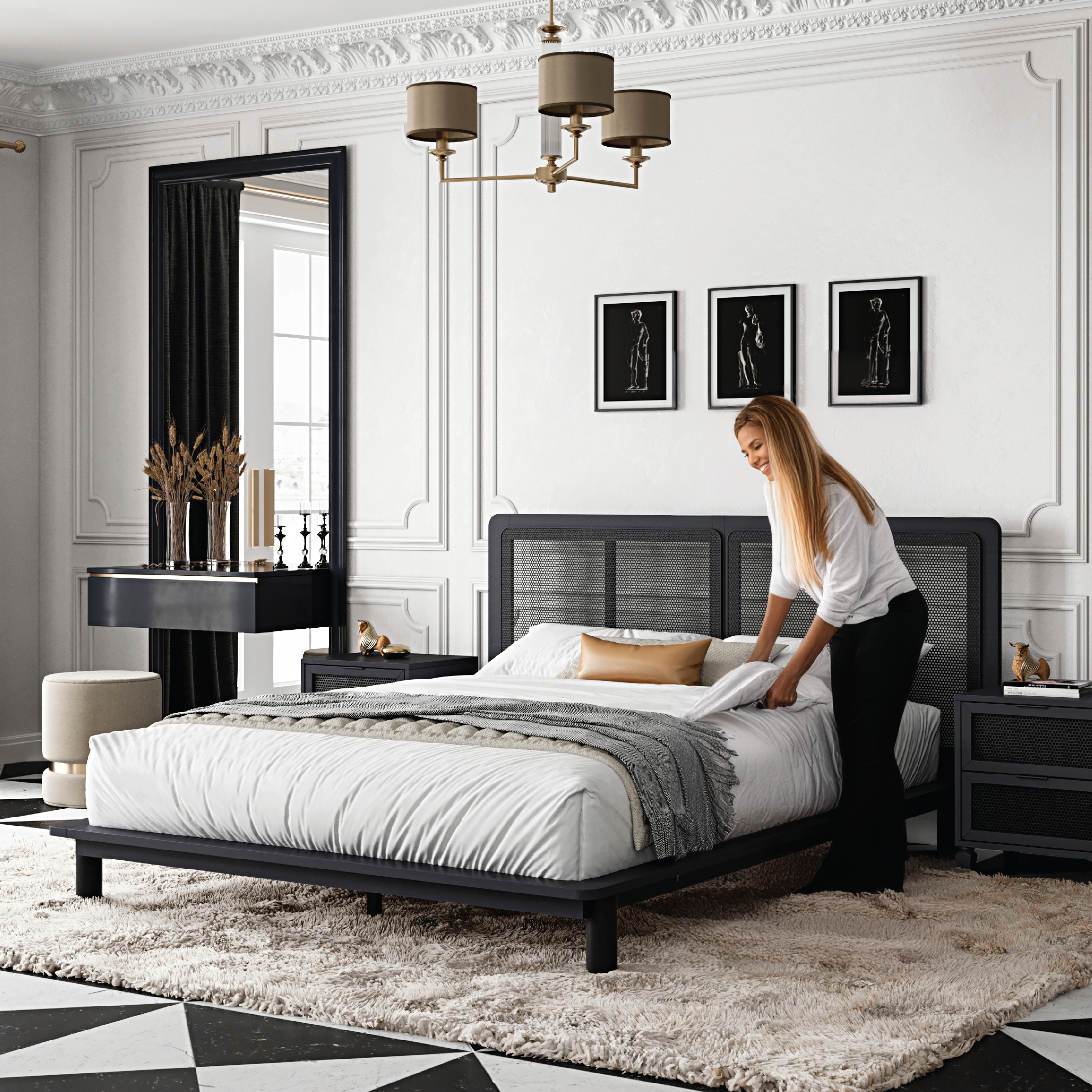Ridge Rattan Bed