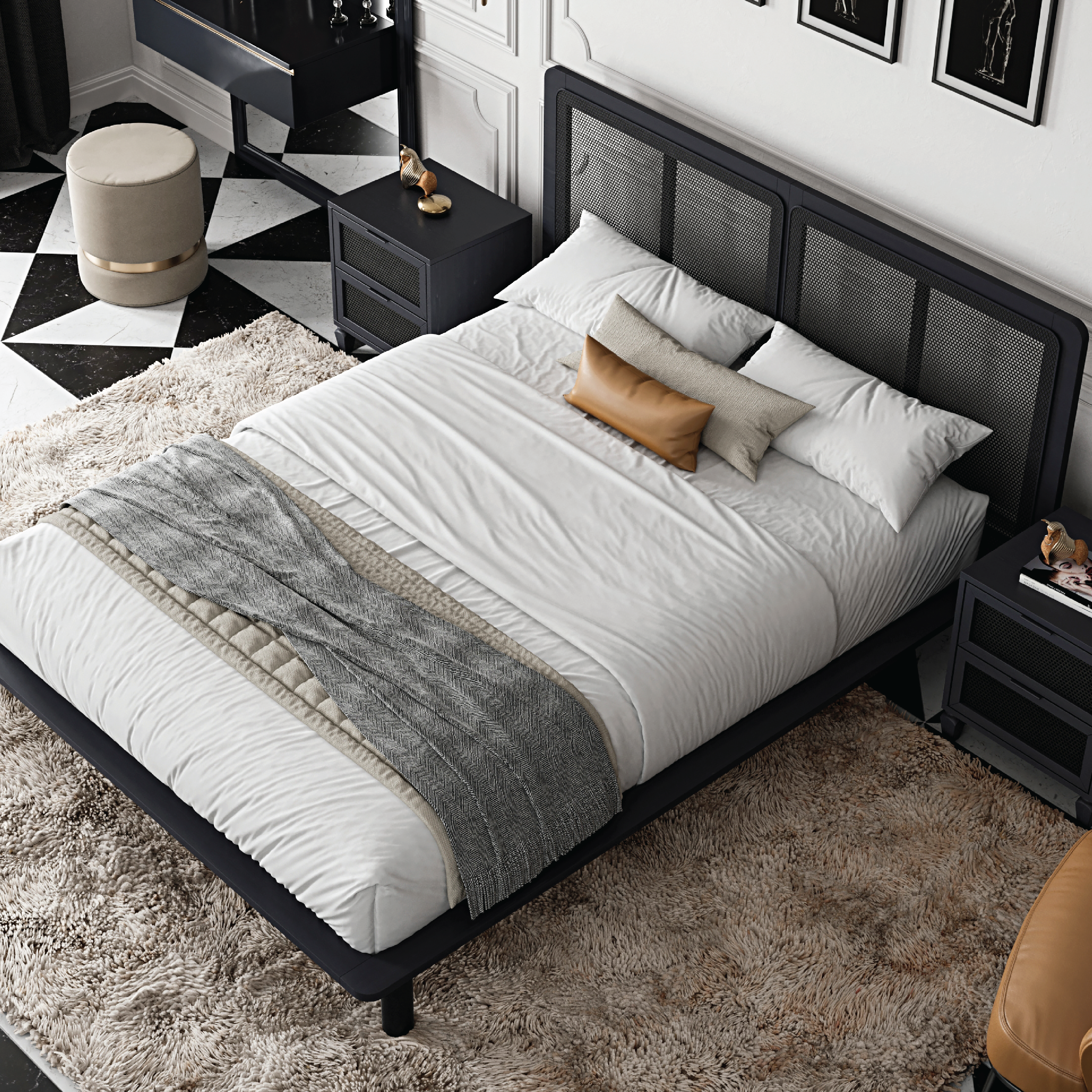 Ridge Rattan Bed