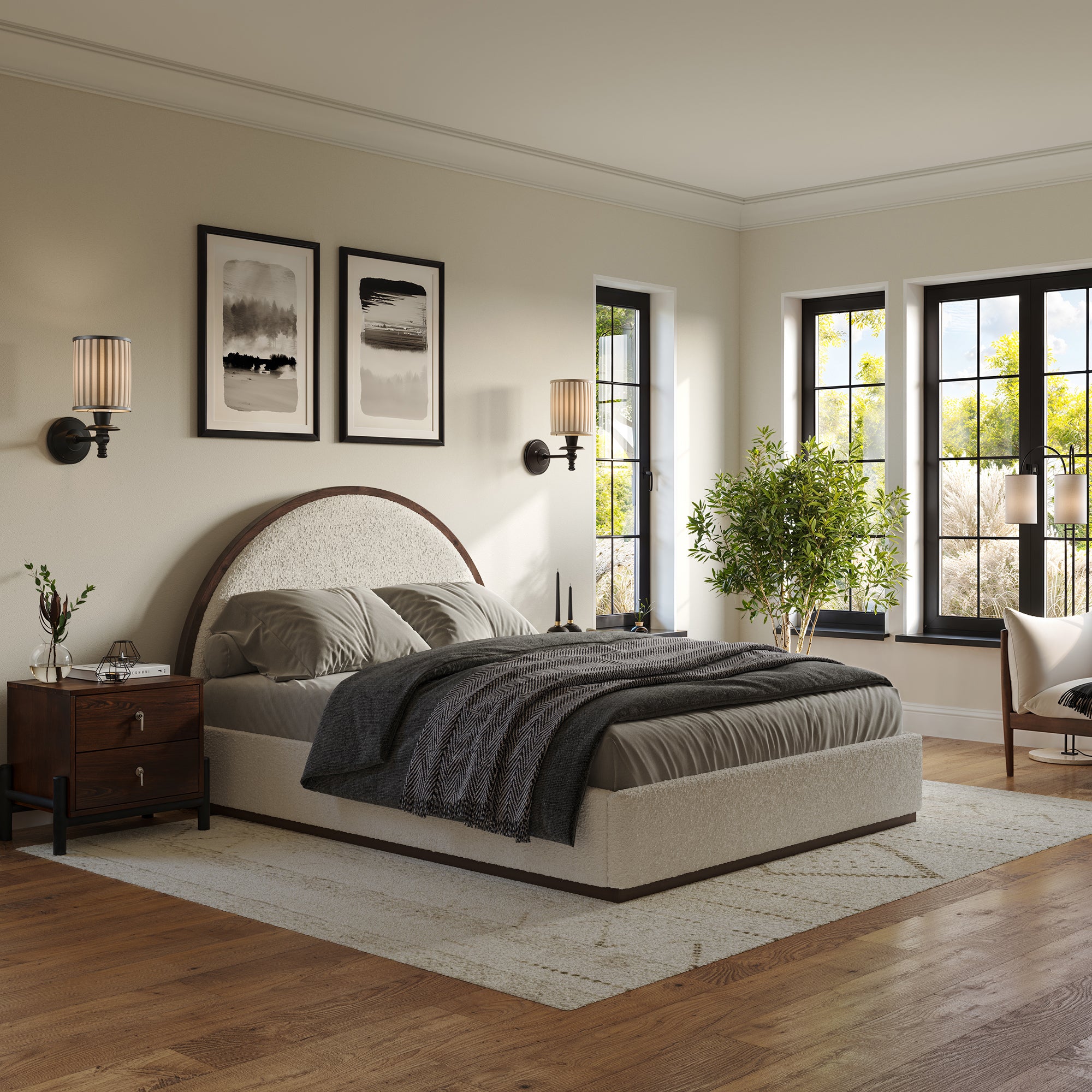 Haven Boucle Arch Bed
