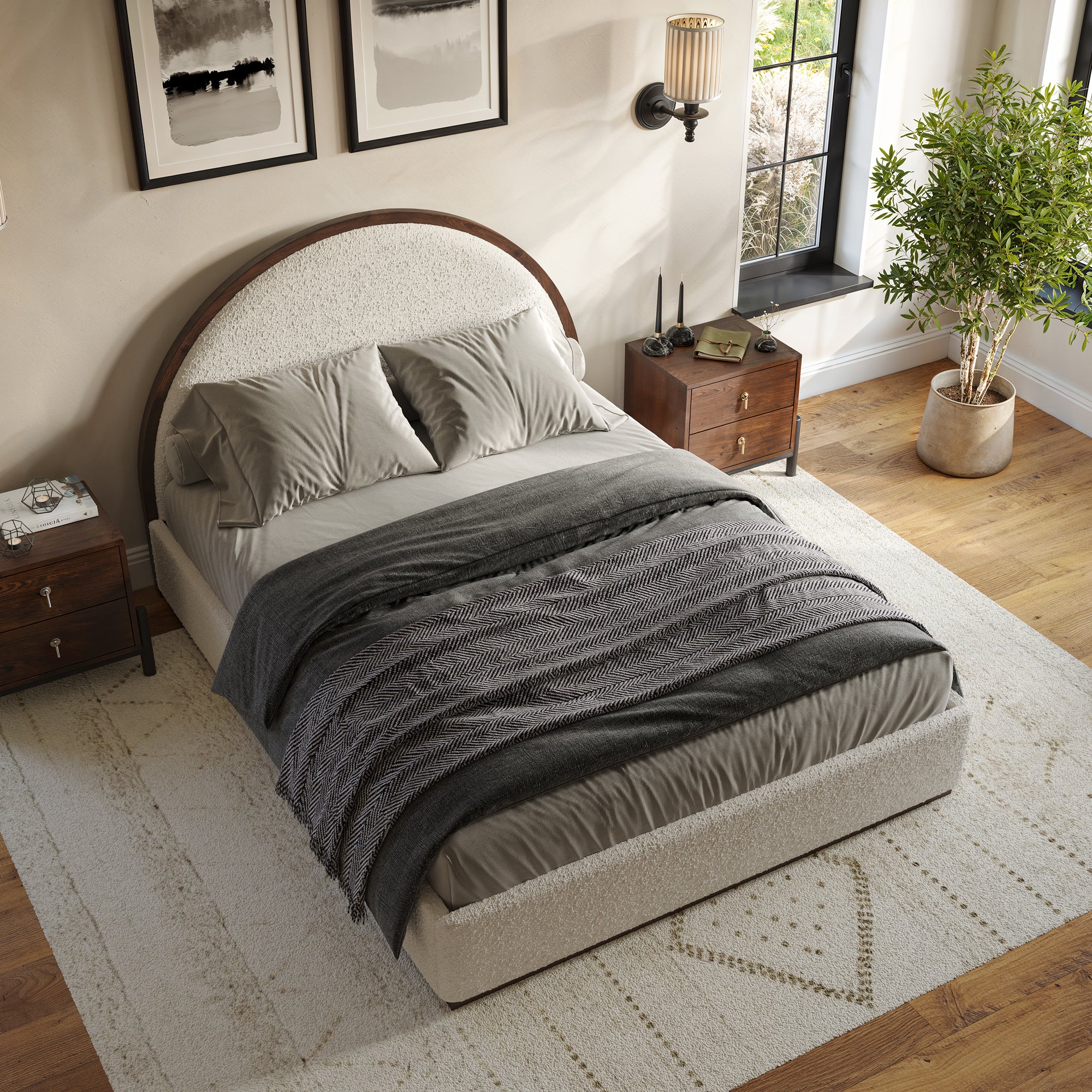 Haven Boucle Arch Bed