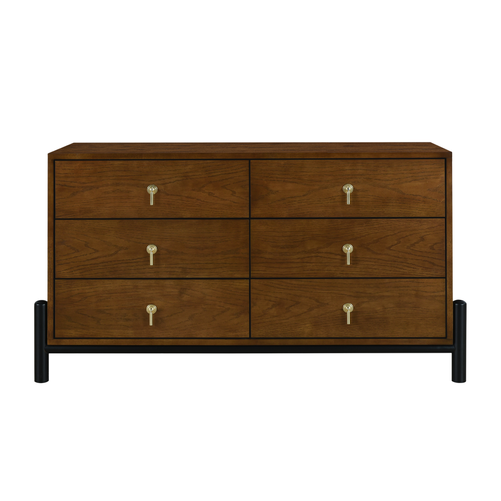 chicopee modern 6 drawer dresser Emory 6-Drawer Solid Wood Dresser