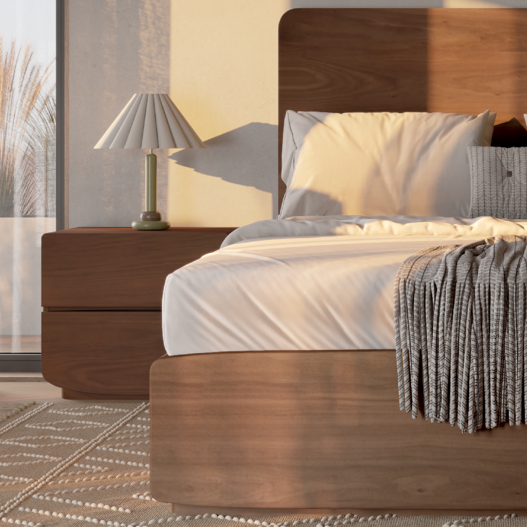 Burke Solid Wood Nightstand