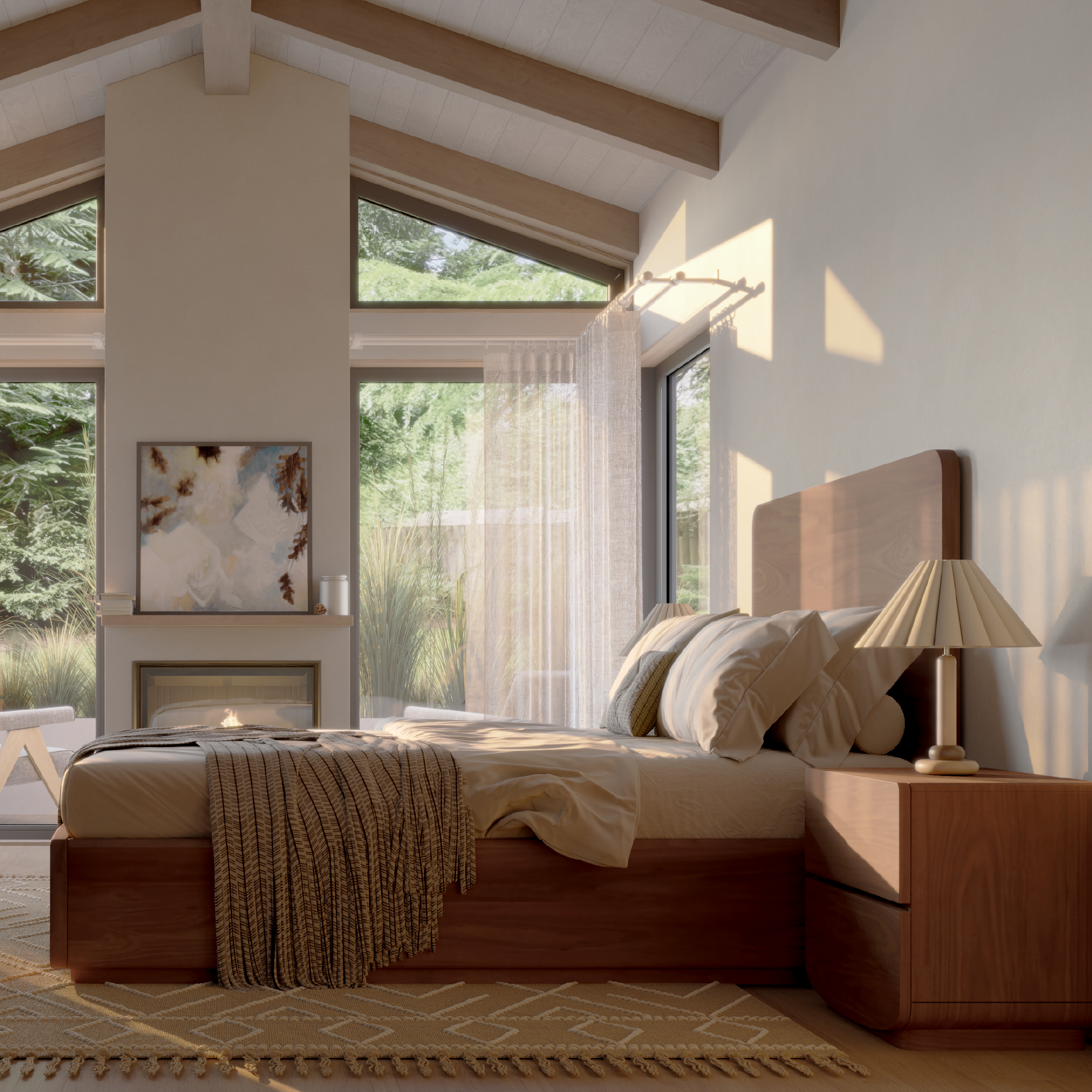 Burke Platform Solid Wood Bed