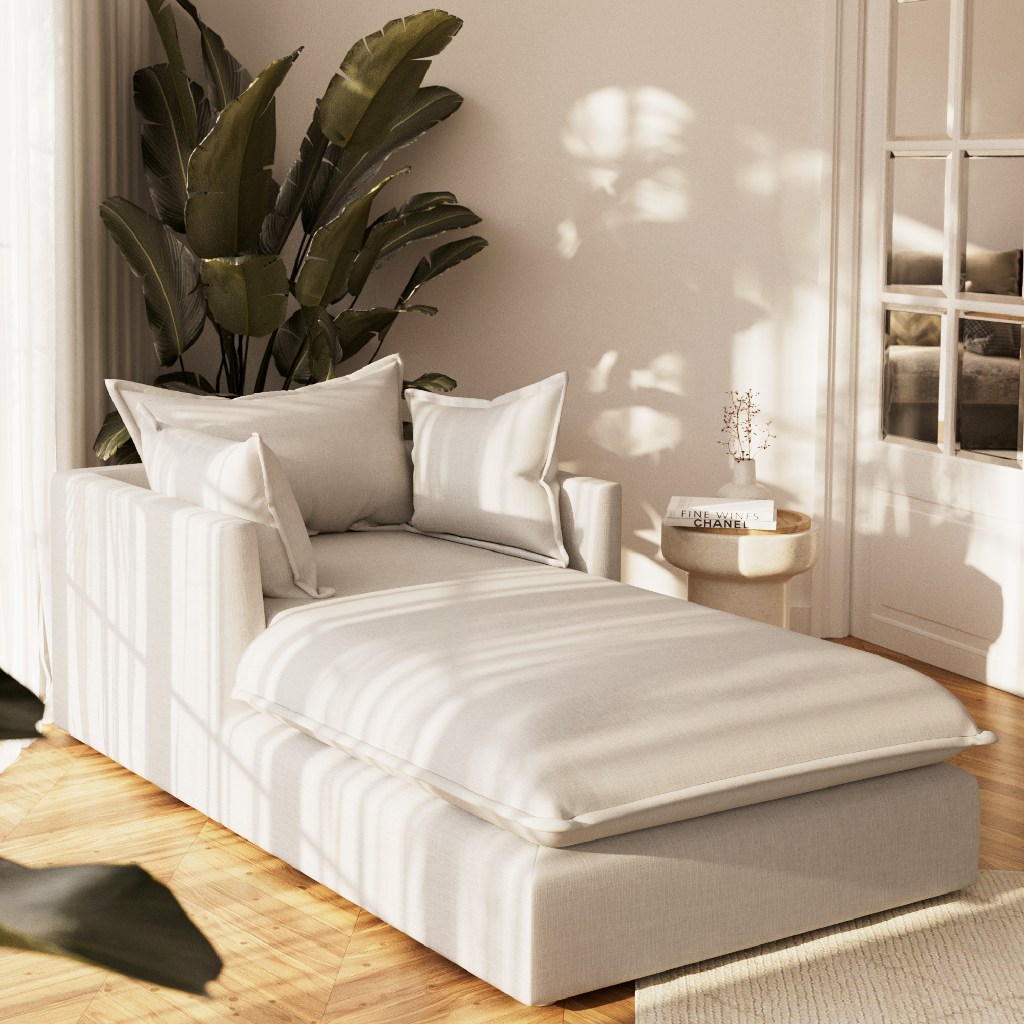 Brie Flange Edge Chaise Lounge