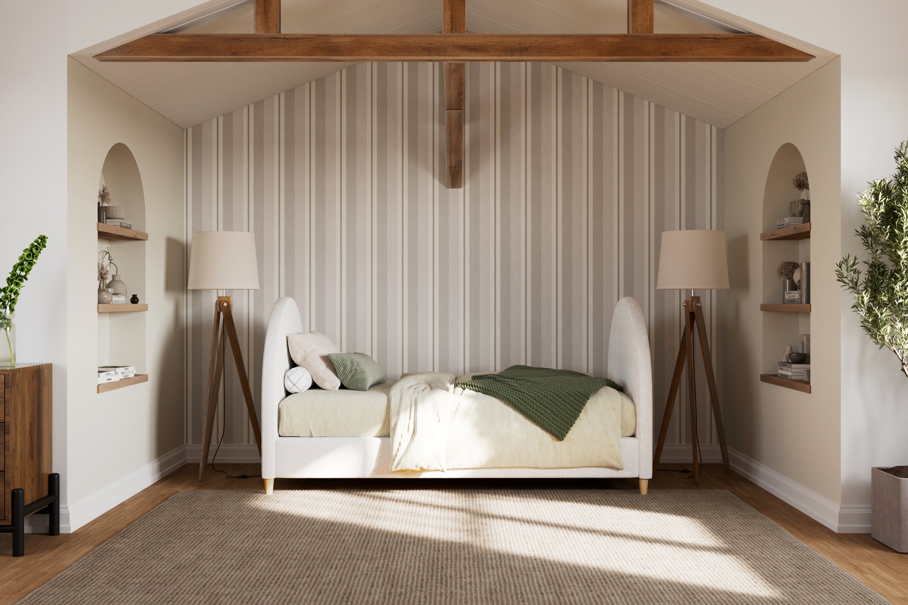 【D24025】Cocoon Selene Boucle Arch Twin Daybed | Haus Modern