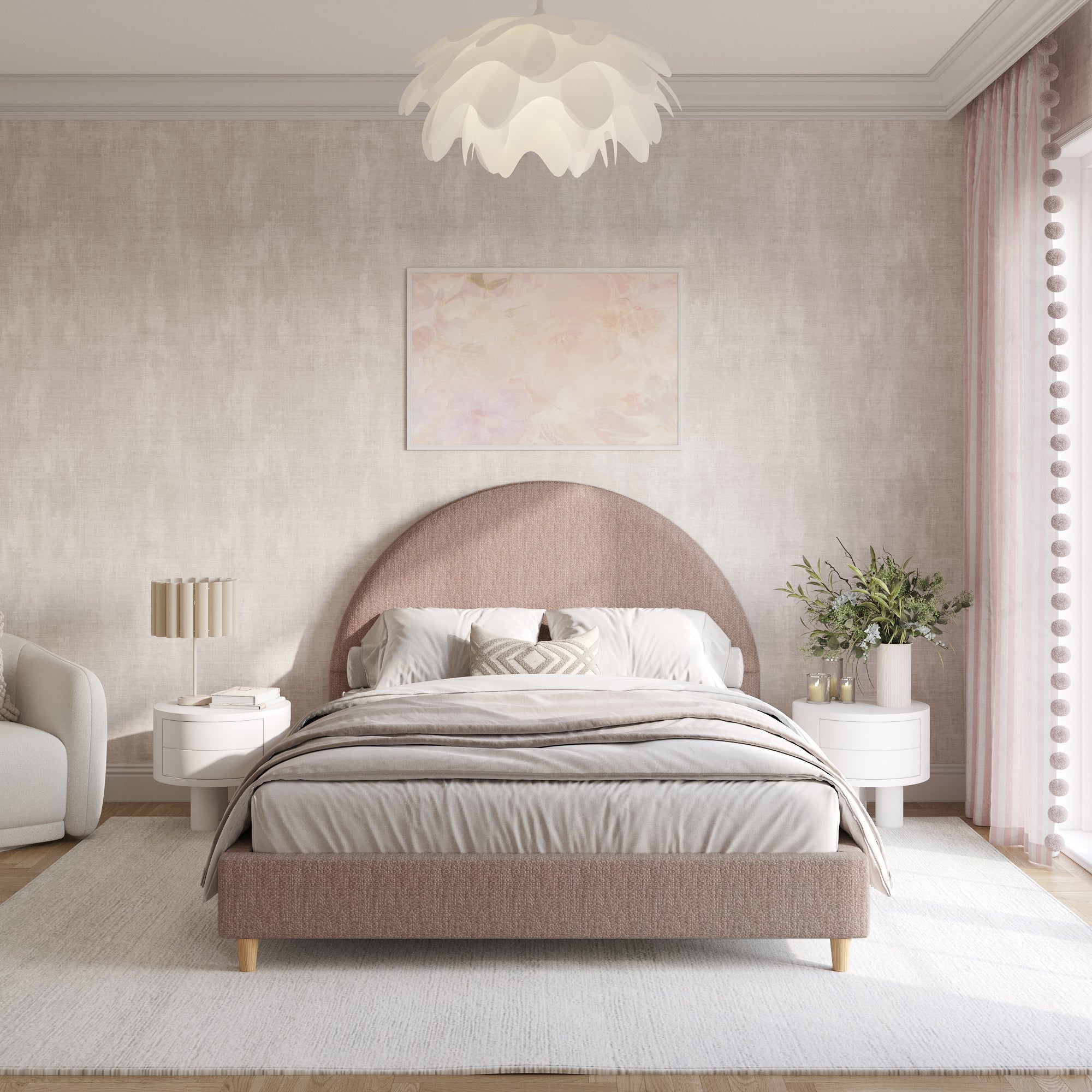 Selene Boucle Arch Bed