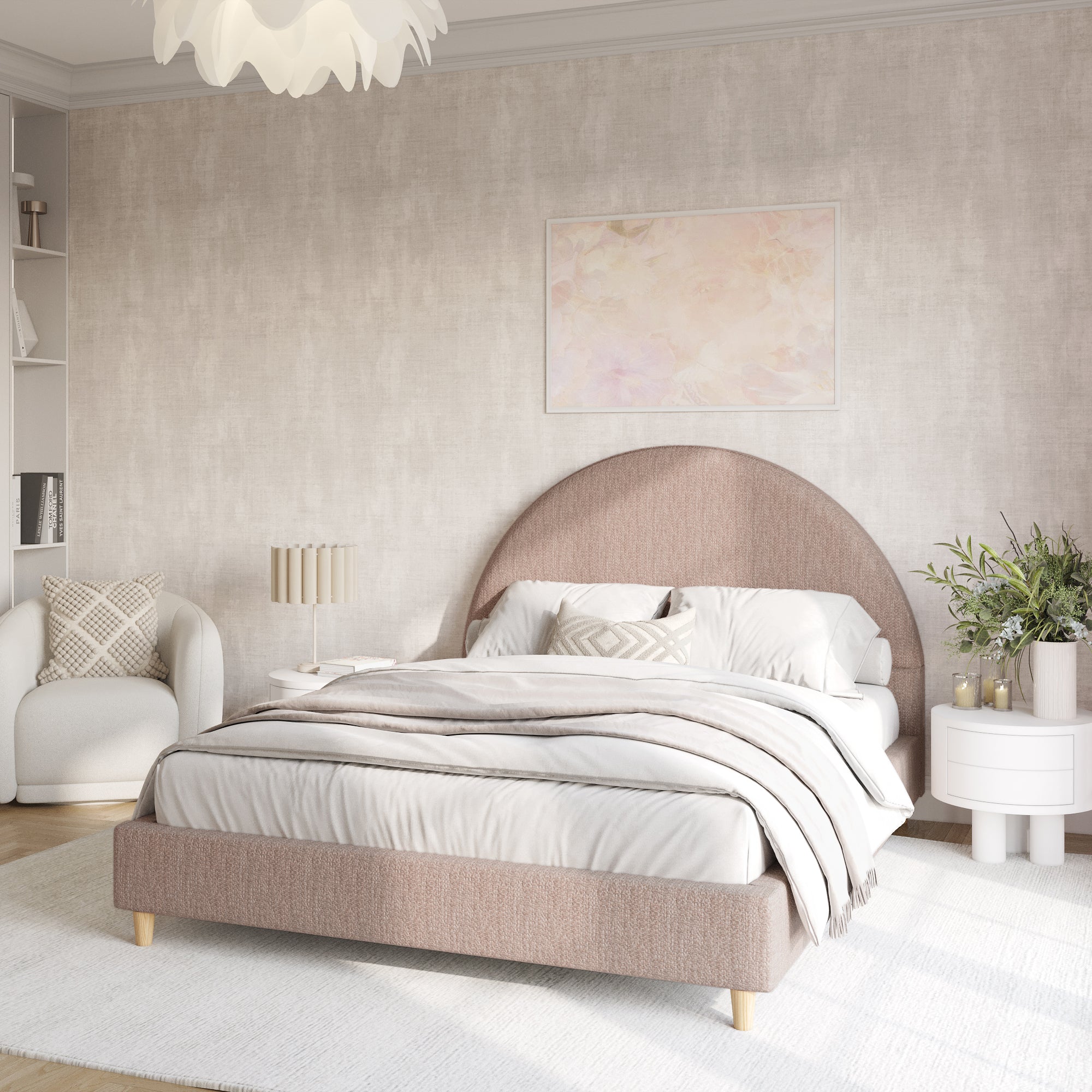 Selene Boucle Arch Bed