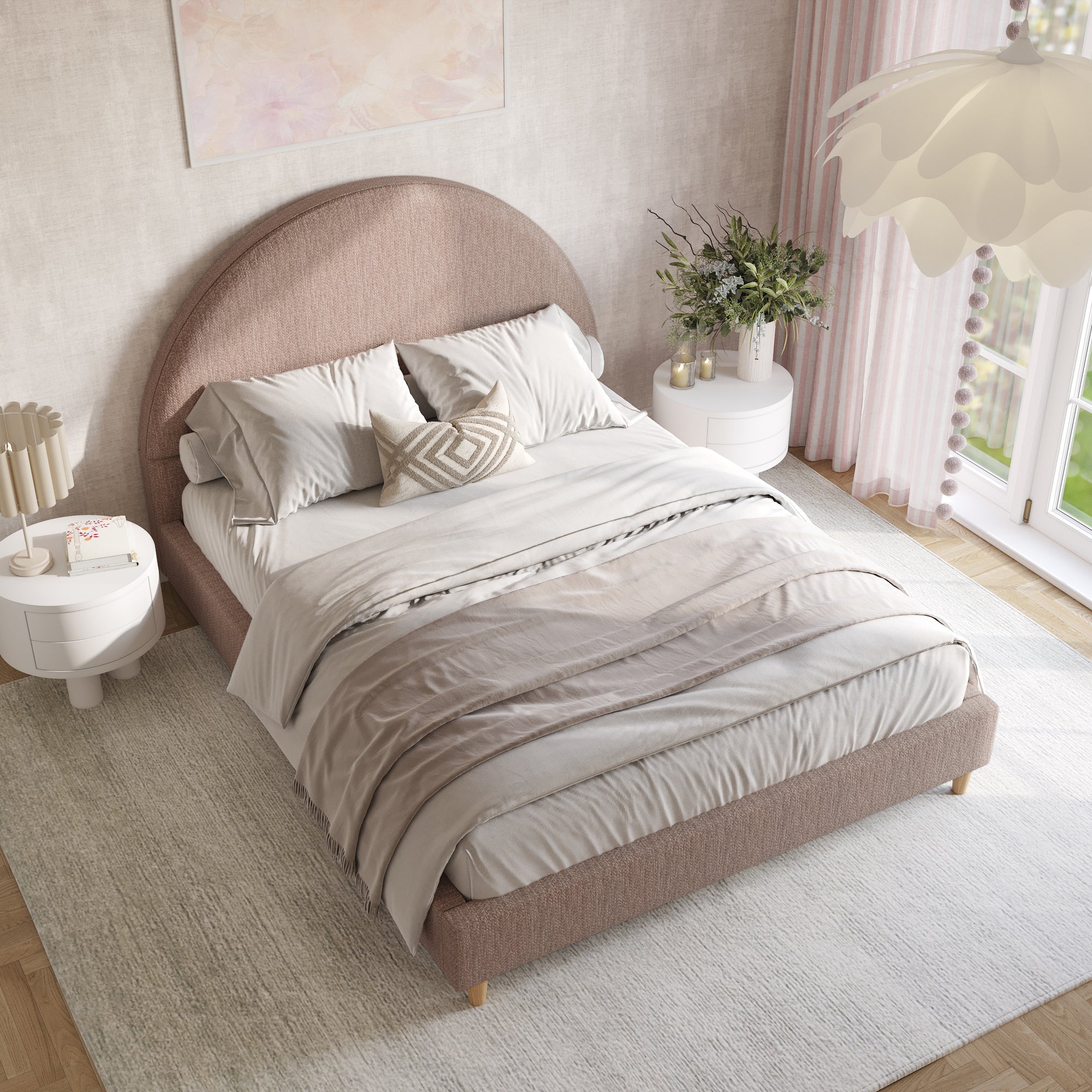 Selene Boucle Arch Bed
