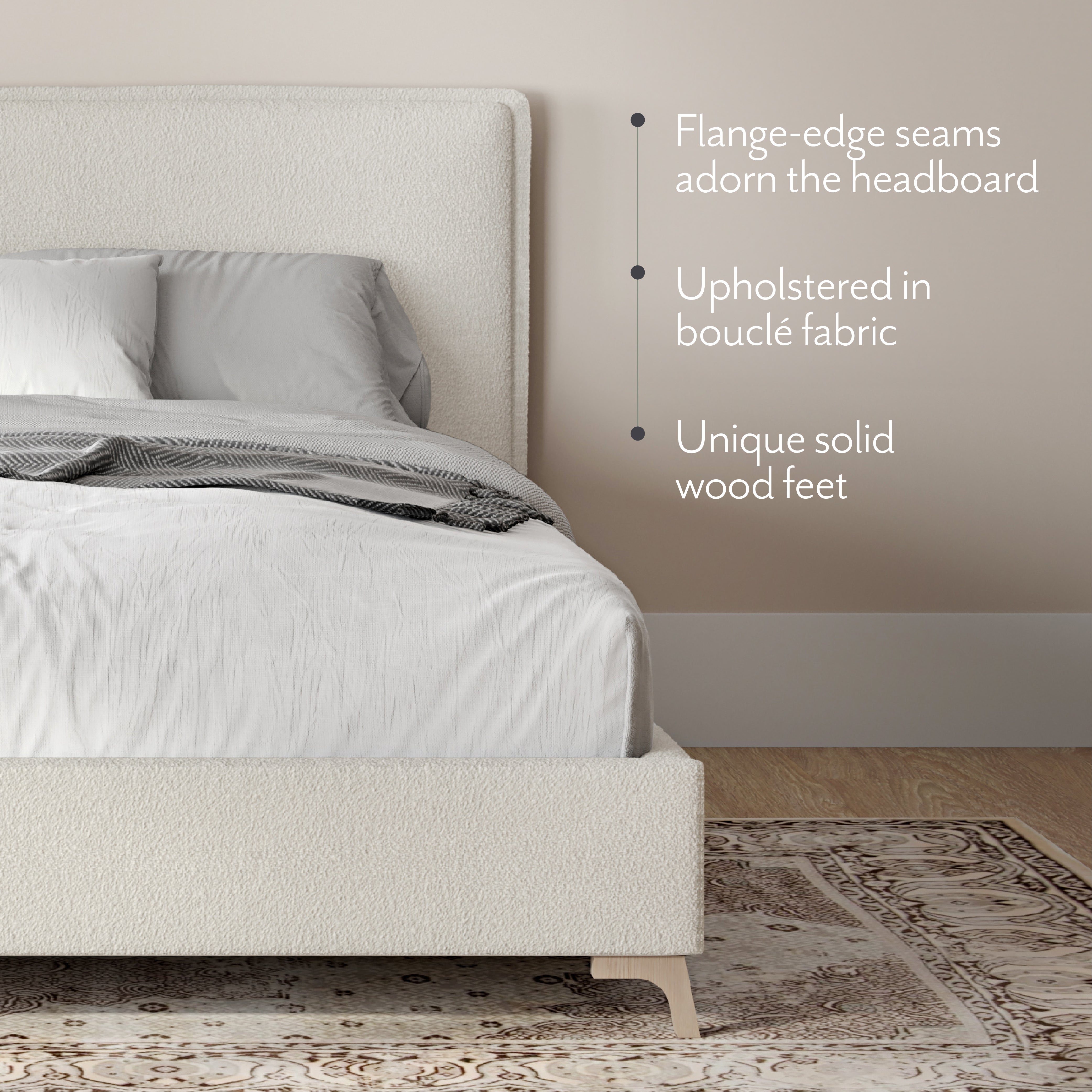 Lottie Boucle Queen Flange Edge Bed