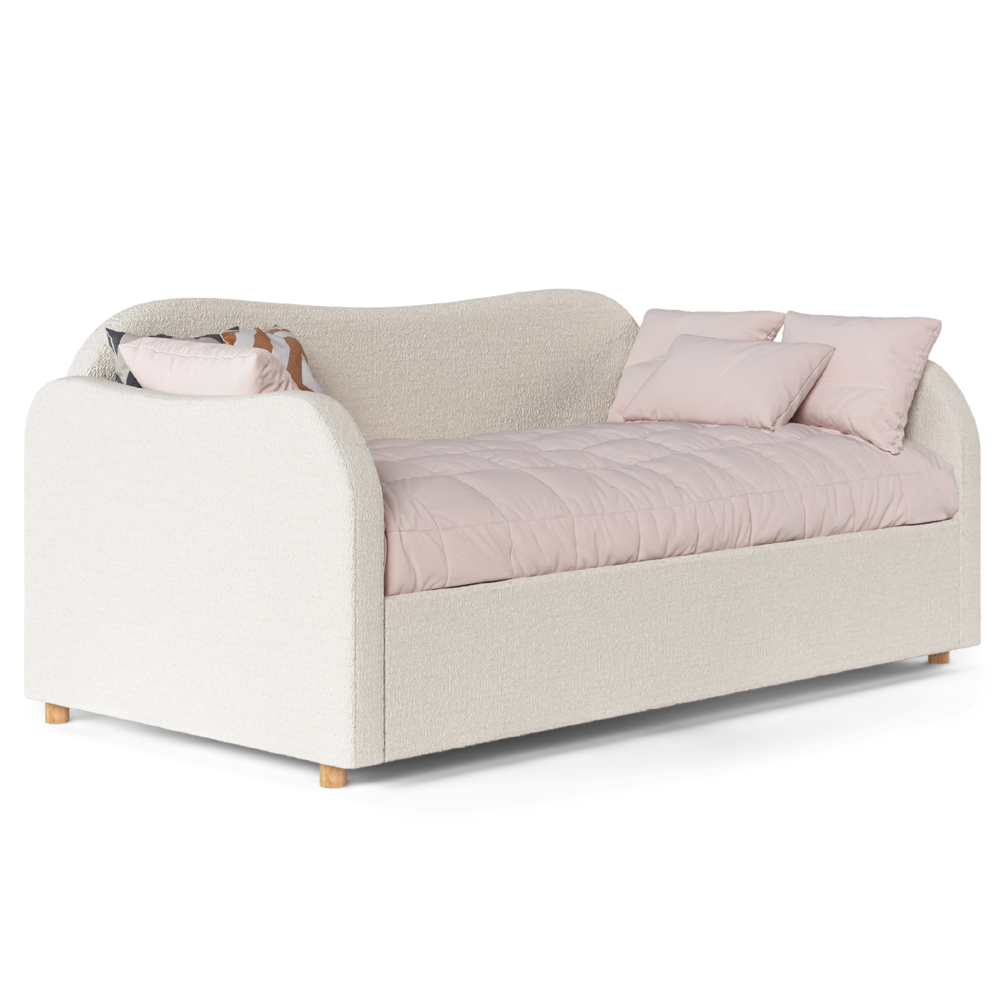 Camille Cream Boucle Curved Daybed